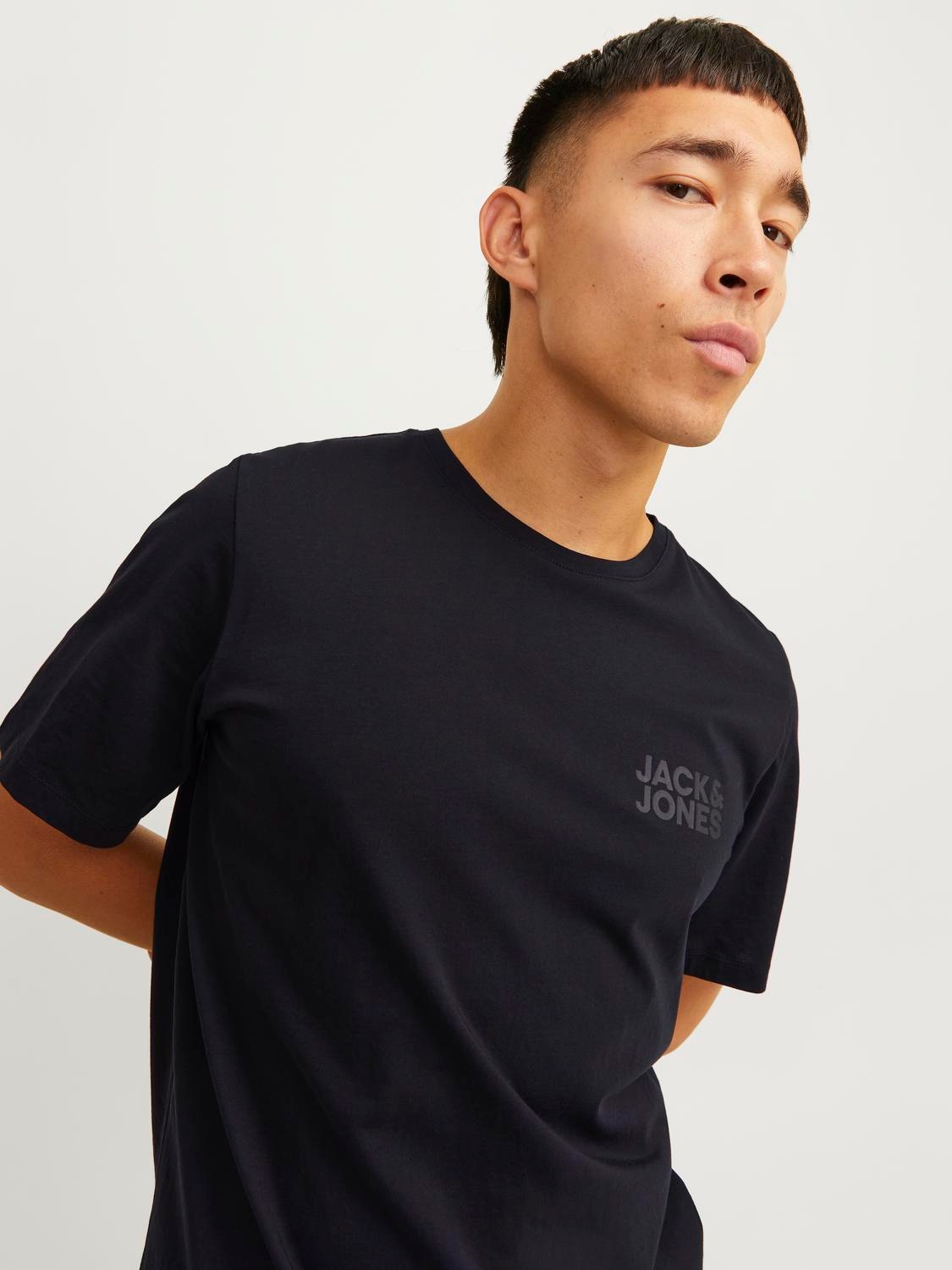 Jack & Jones Rundhalsshirt »JJECORP mit Logo-Print und klassischem Rundhals«, mit Rundhalsausschnitt