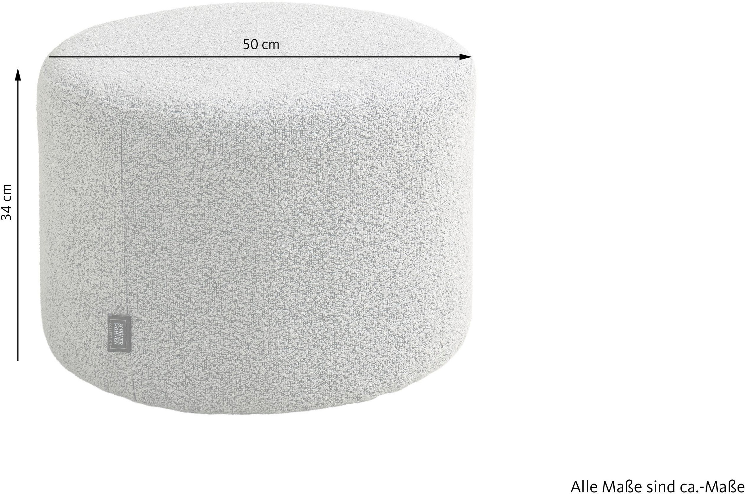 SCHÖNER WOHNEN-Kollektion Polsterhocker »ALVIK« 1 Stk. tlg. Bezug Bouclé, ideal als Ergänzung zu MOLDE und TROMS