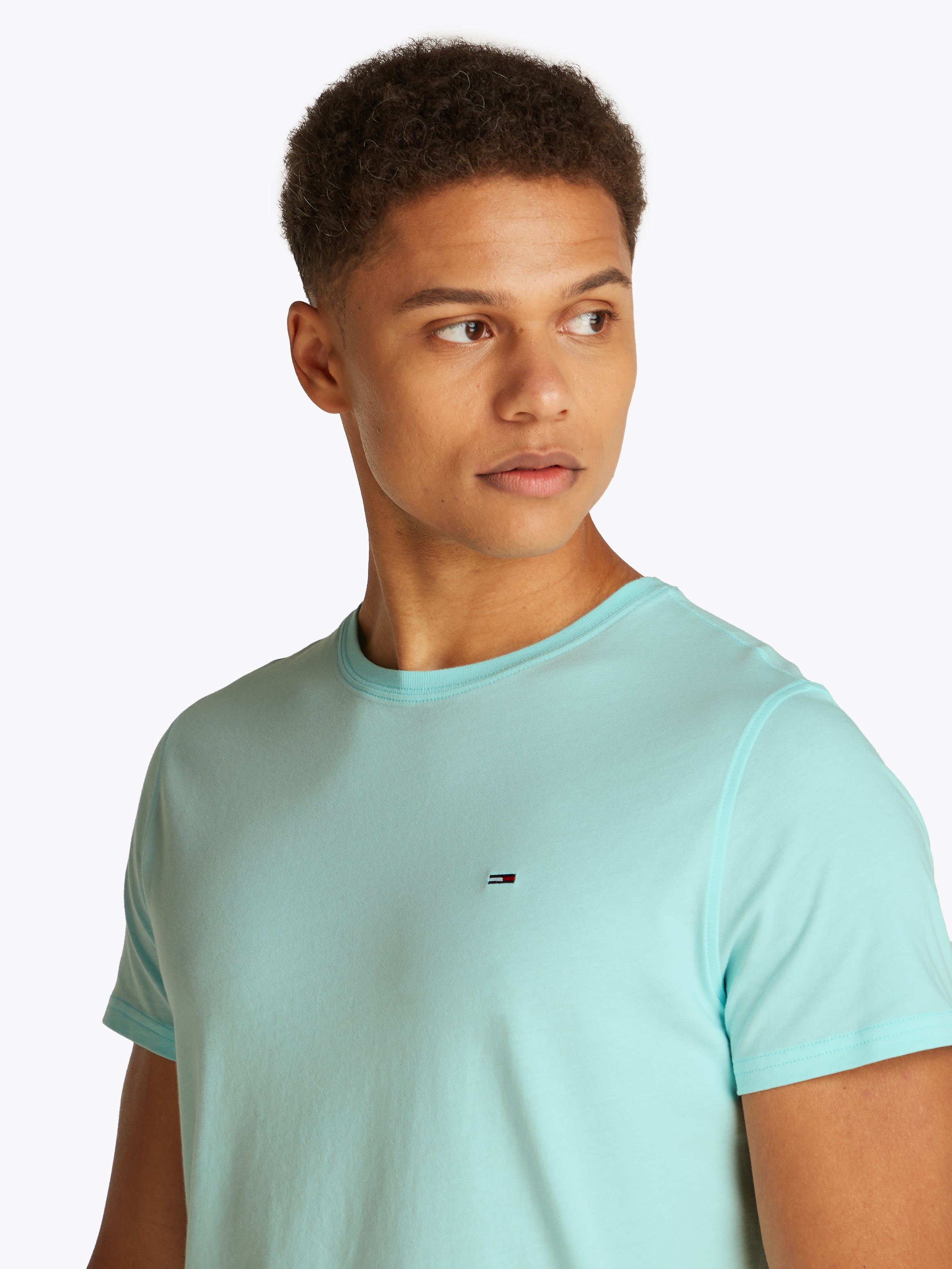 Tommy Jeans T-Shirt "TJM ESSENTIAL SOLID TEE", Regular Fit mit Rundhalsauss günstig online kaufen