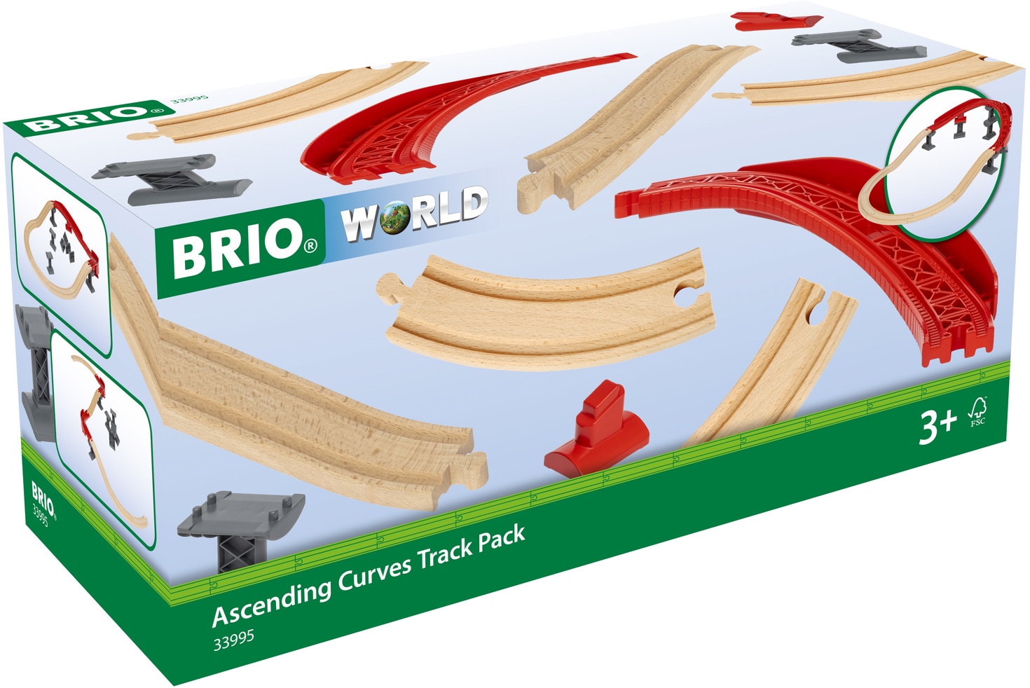 BRIO® Schienenerweiterungs-Set »BRIO® WORLD, Schienenpaket Berg und Tal«, FSC® - schützt Wald - weltweit