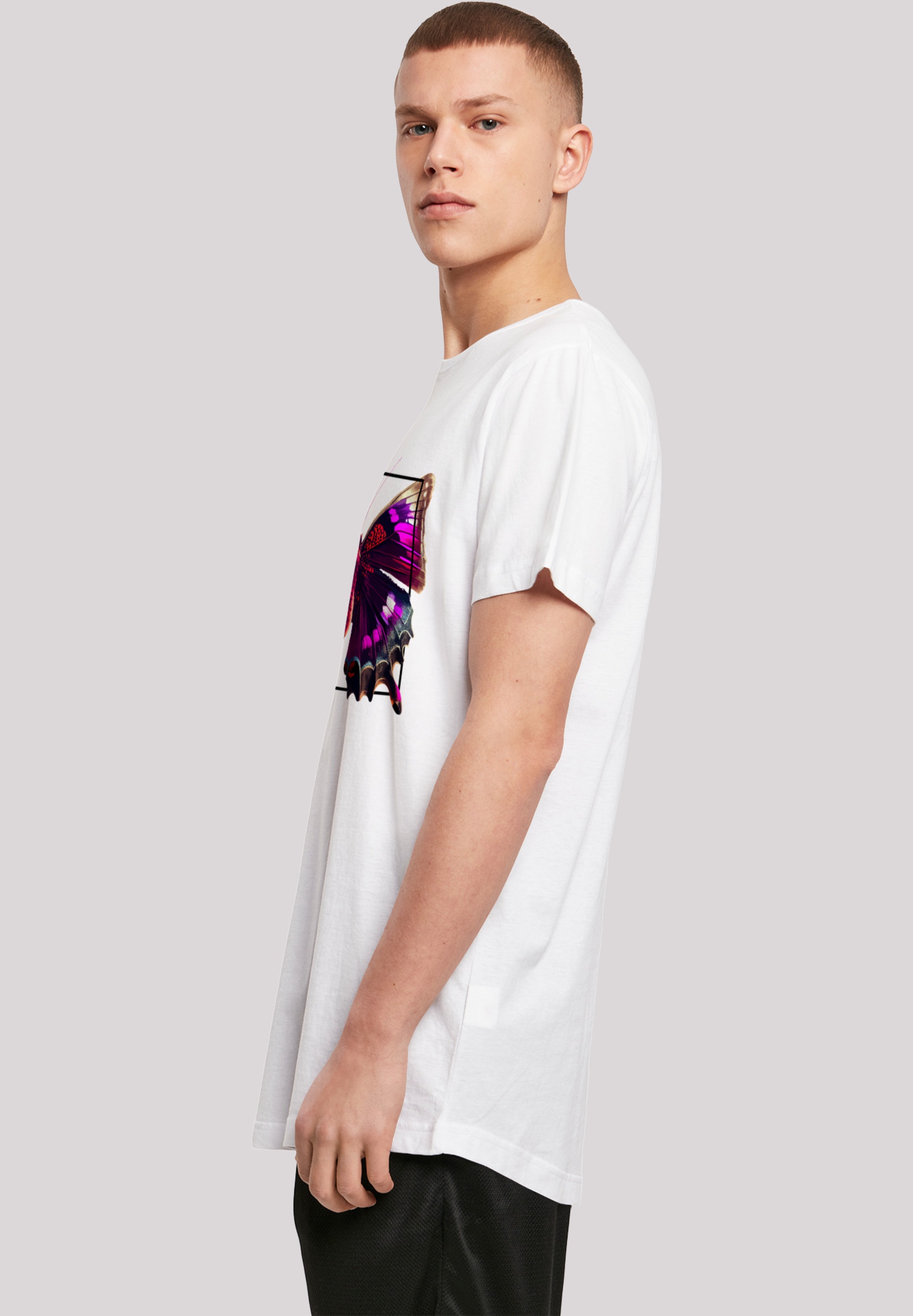 F4NT4STIC T-Shirt »Pink Schmetterling LONG TEE«, Print ▷ für | BAUR | T-Shirts