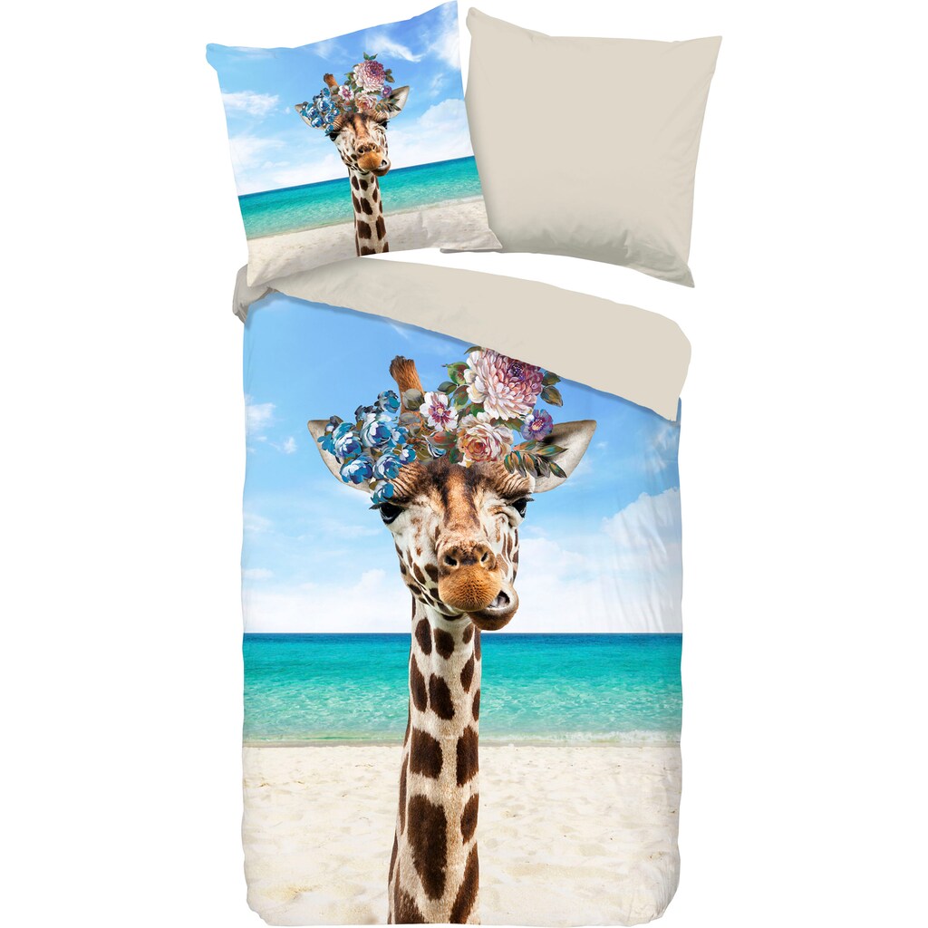 PURE luxury collection Wendebettwäsche »Cool Giraffe«, (2 tlg.)