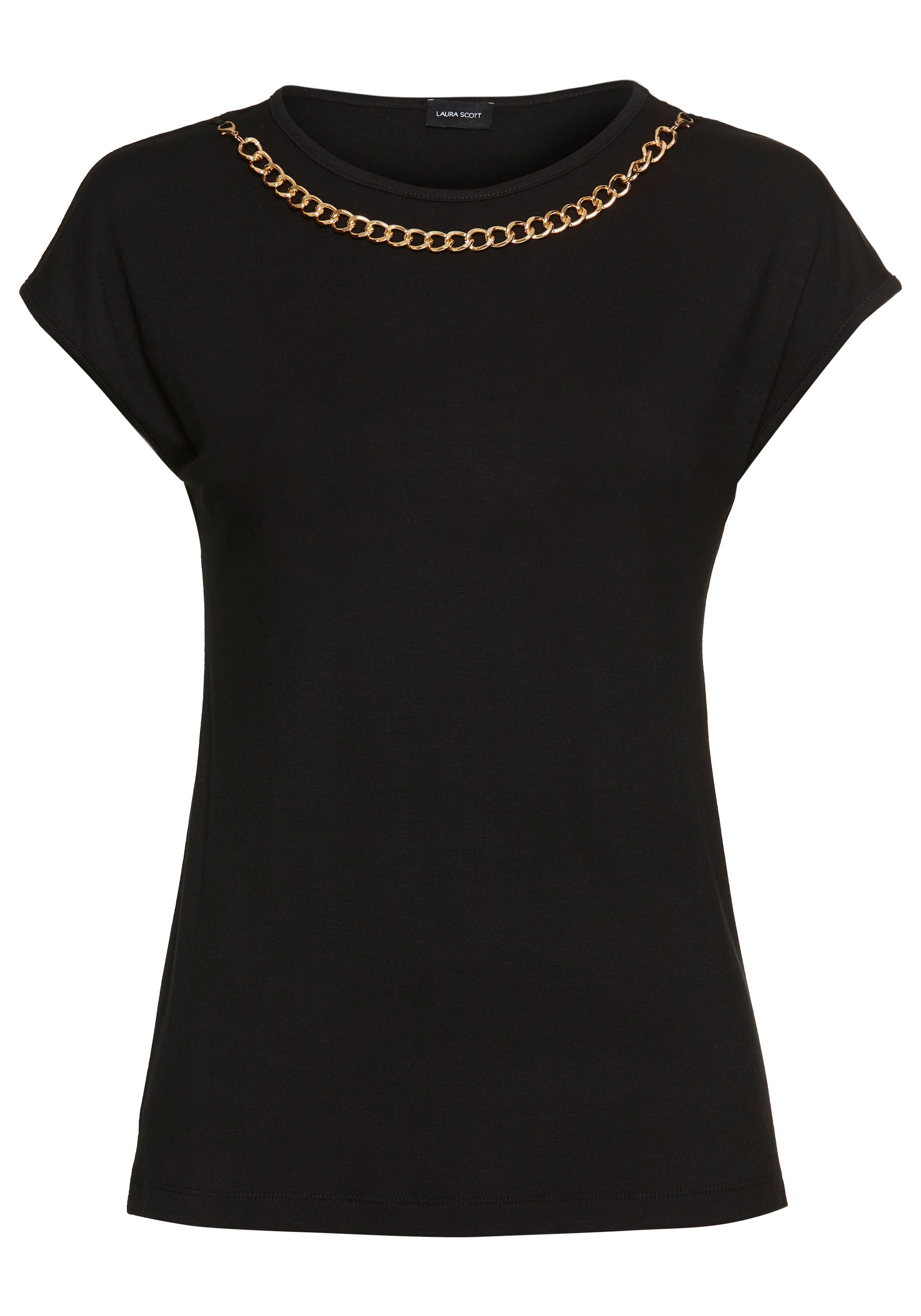 Laura Scott Rundhalsshirt, mit goldfarbener Zierkette