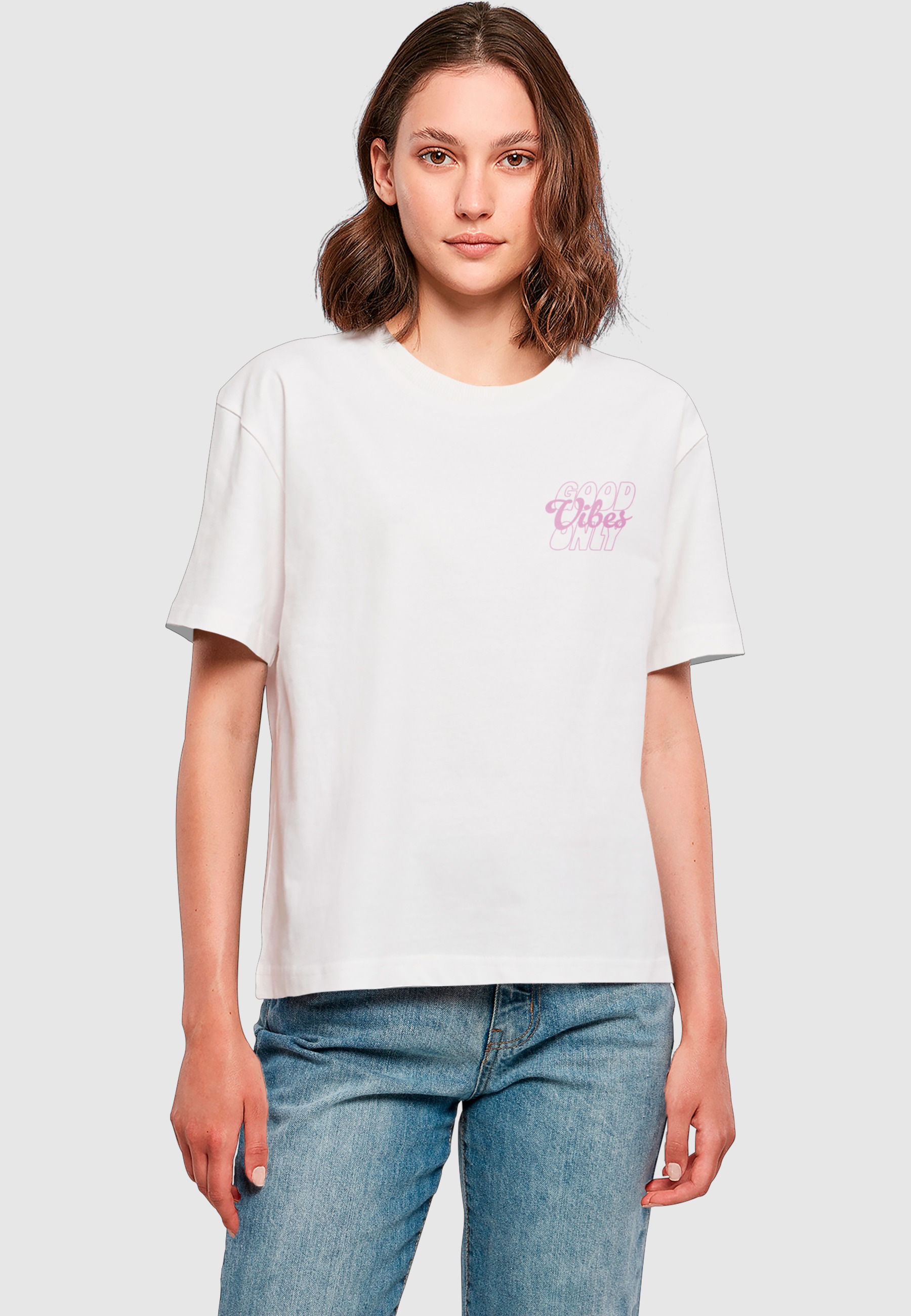 Miss Tee T-Shirt »Miss Tee Good Vibes Wording Tee« 1 Stk.