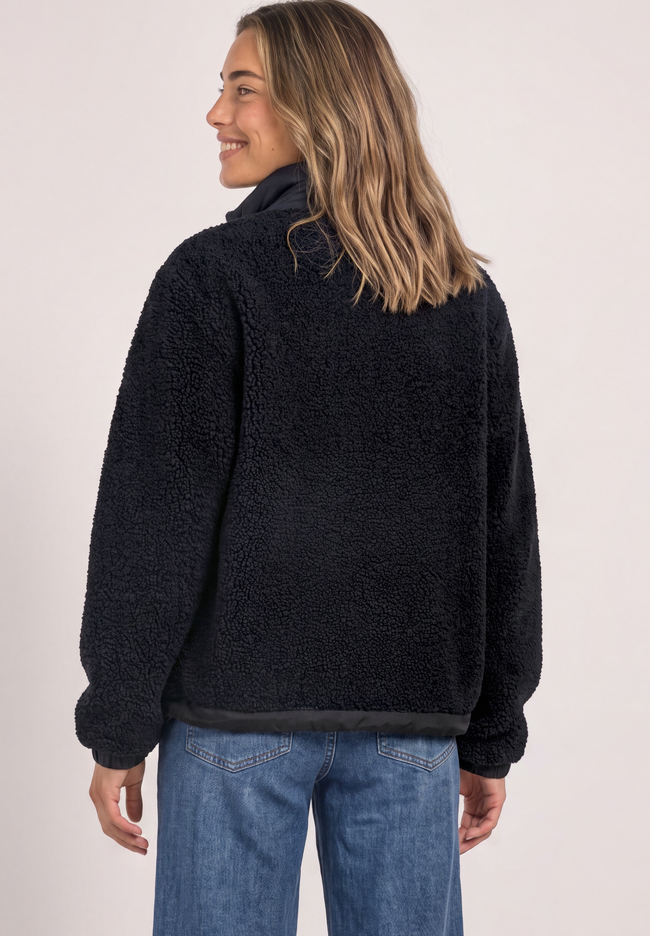 STREET ONE Fellimitatjacke ohne Kapuze mit Stehkragen