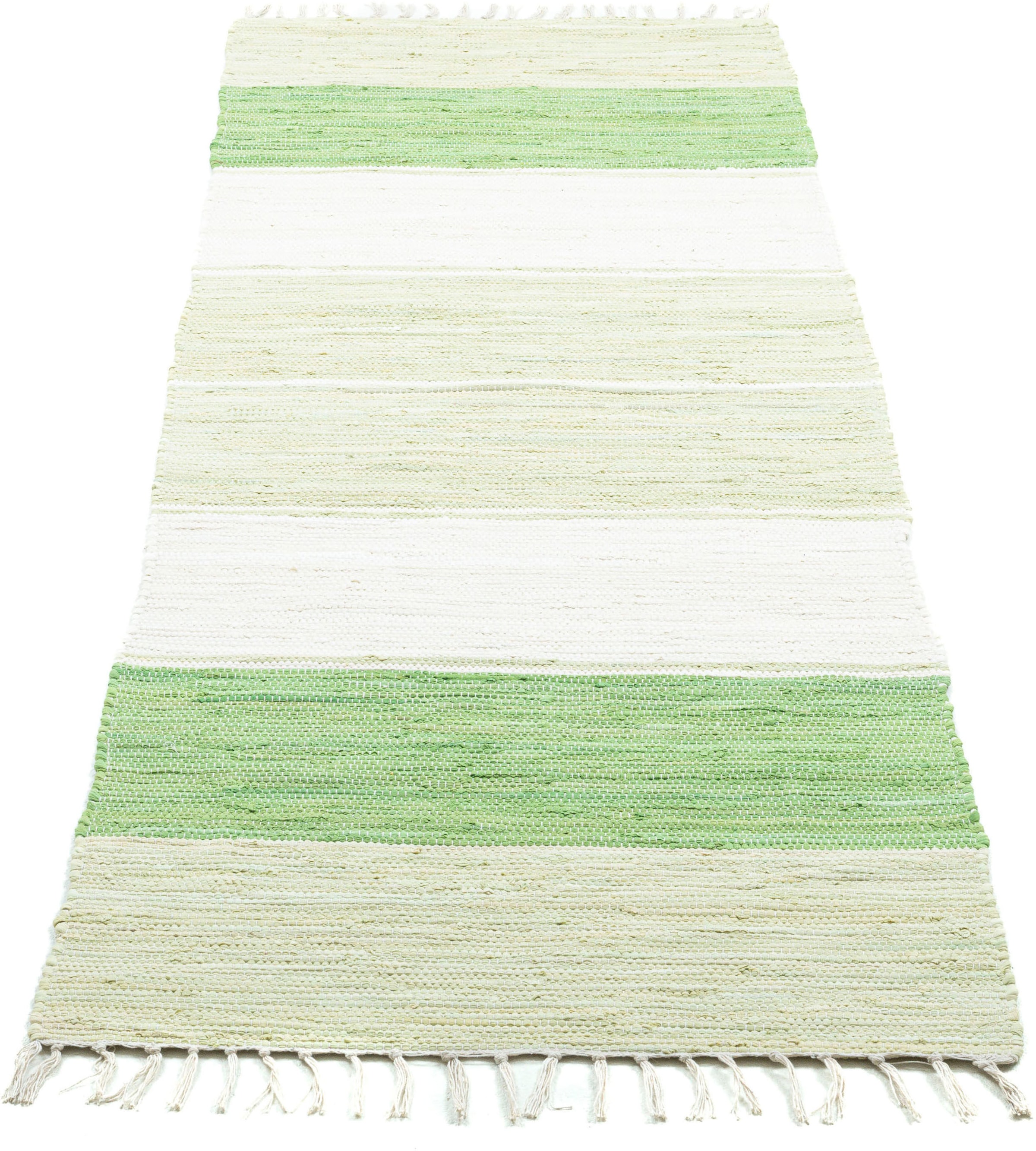 THEKO Teppich "Stripe Cotton, handgewebt" rechteckig 5 mm Höhe Flachgewebe, günstig online kaufen
