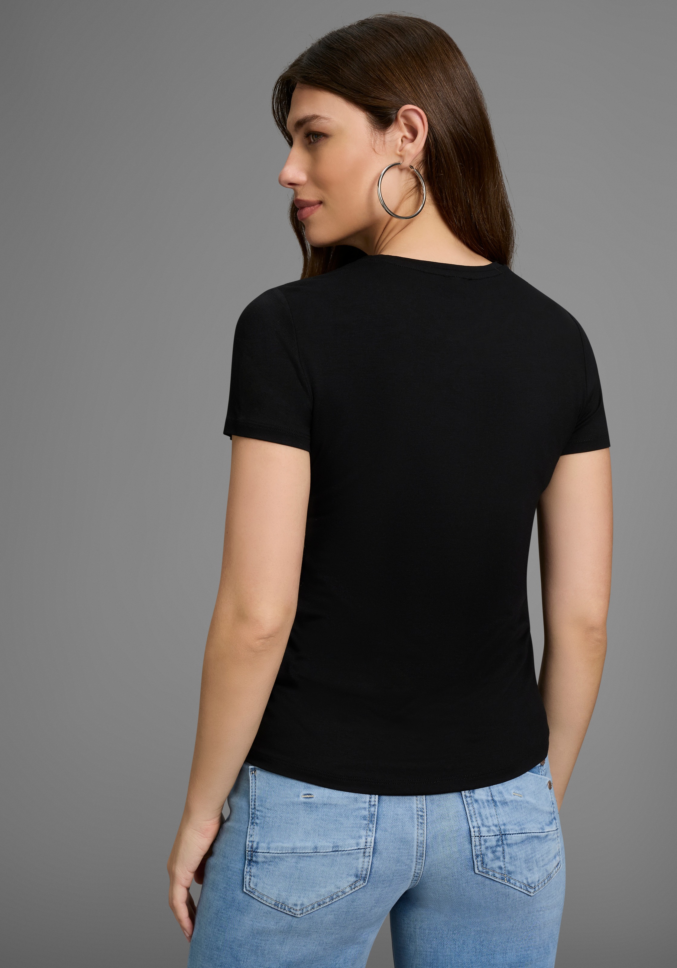 Laura Scott T-Shirt mit Folien-Print günstig online kaufen