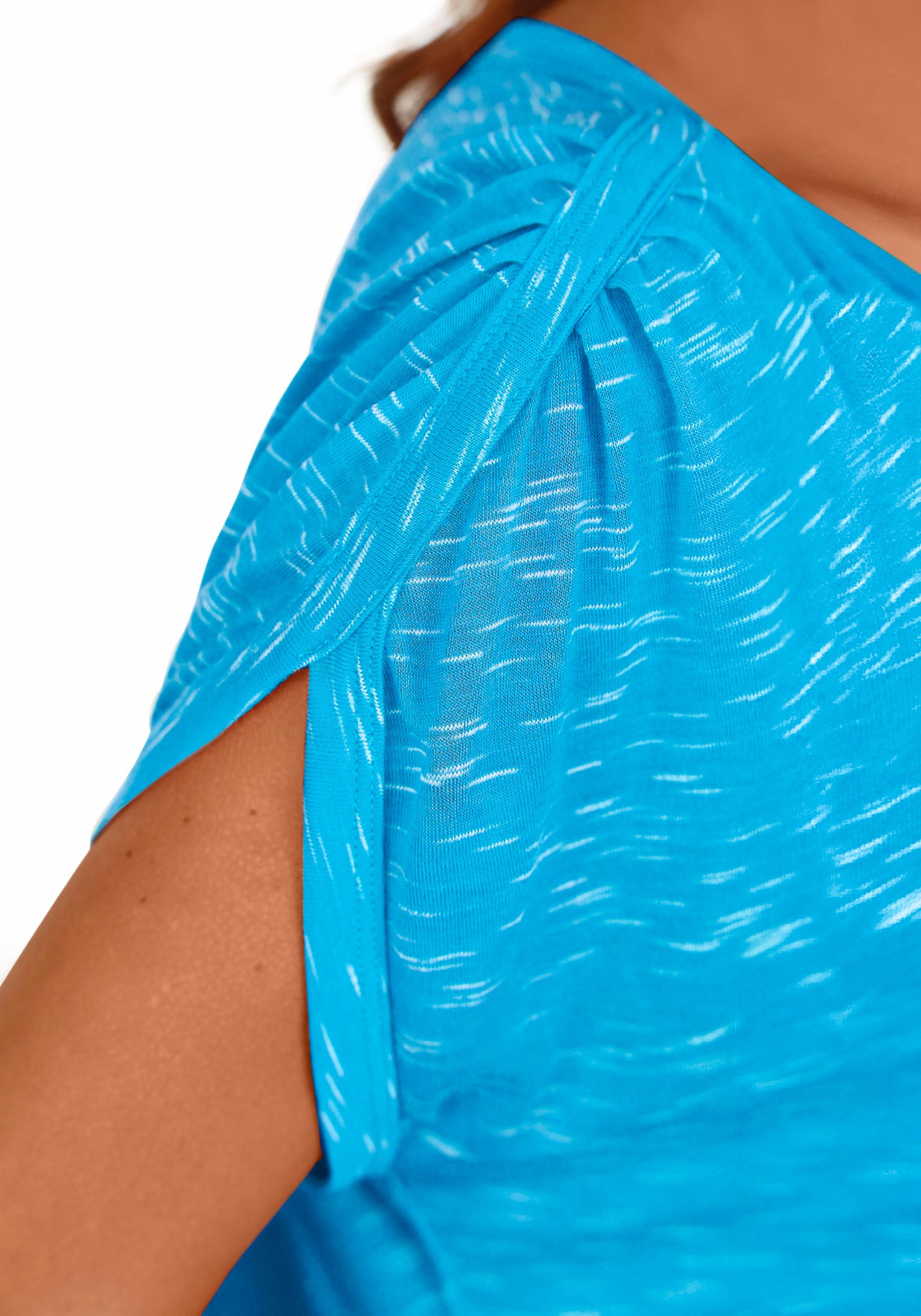 LASCANA Kurzarmshirt »mit Schulterraffung«, (2er-Pack), aus weicher Viskose-Qualität