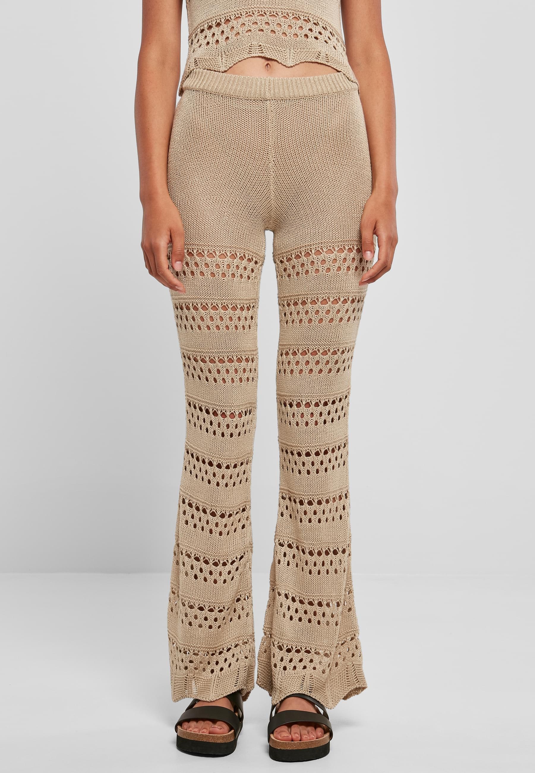 URBAN CLASSICS Leggings »Urban Classics Damen Ladies Flared Crochet Knit Leggings«, (1 tlg.)