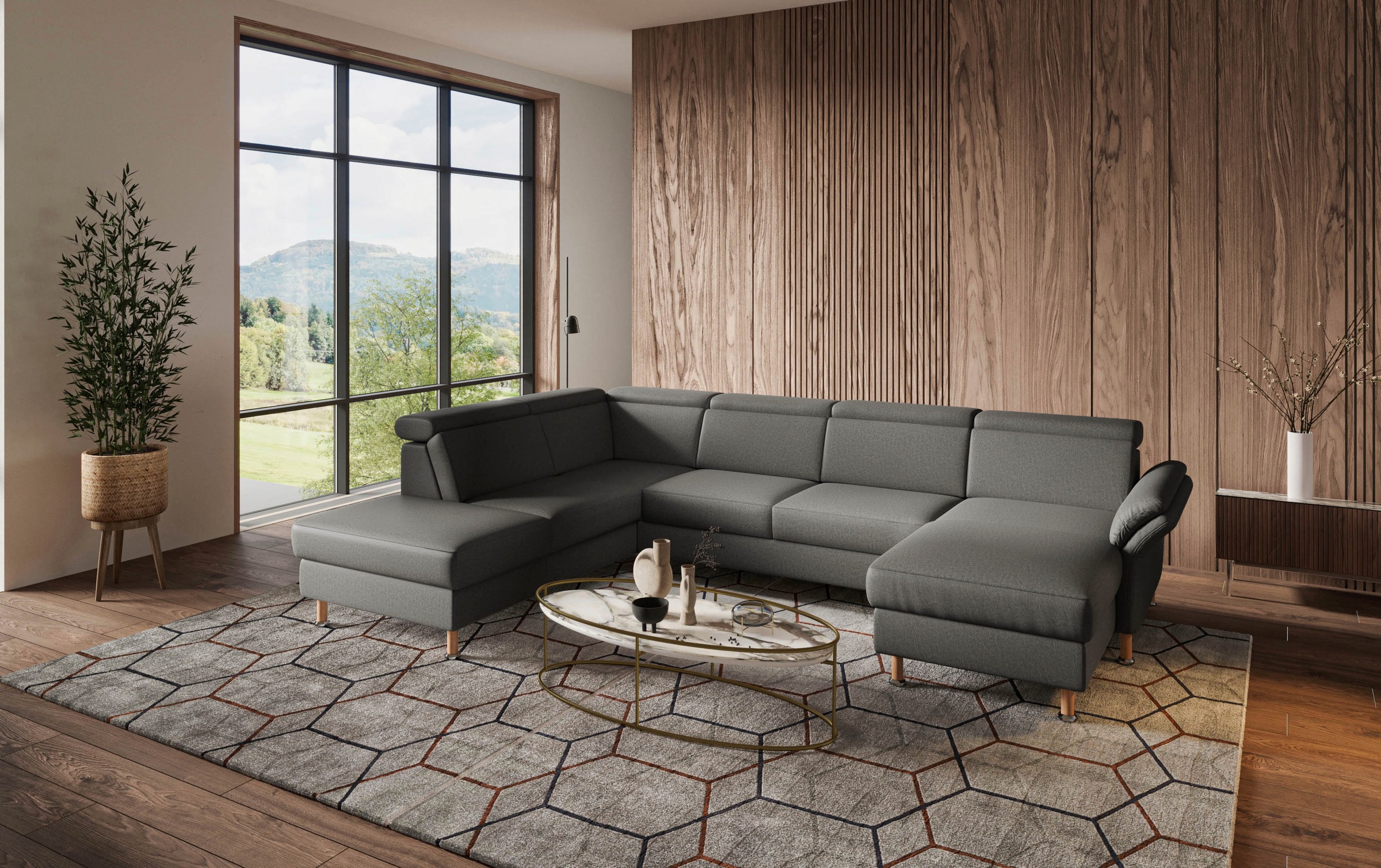 Home affaire Wohnlandschaft "Calypso U-Form" wahlweise mit motorischer Rela günstig online kaufen