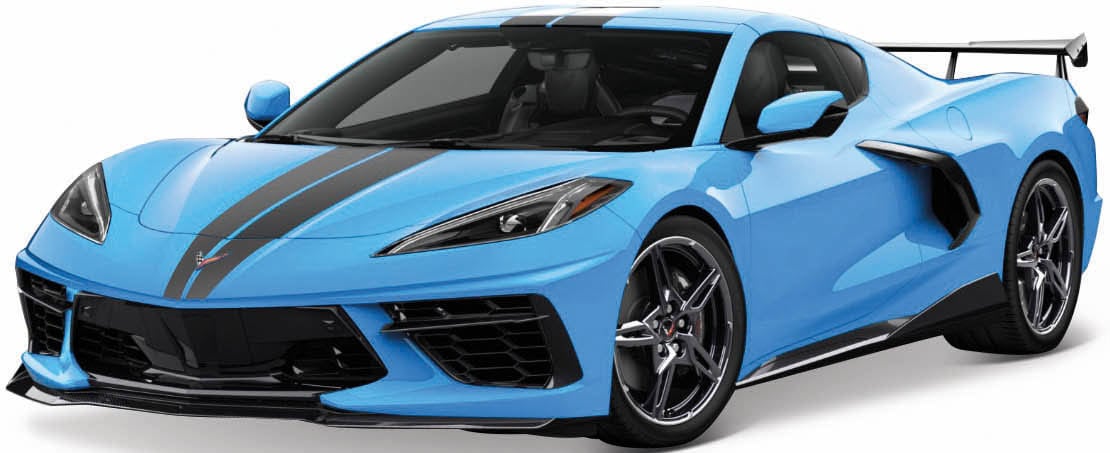 MAISTO Kinder Sammlerauto "Chevrolet Corvette Stingray Coupe ́20 high Wing", blau, Kunststoff, Metallspritzguss, L:25cm, Modellfahrzeuge