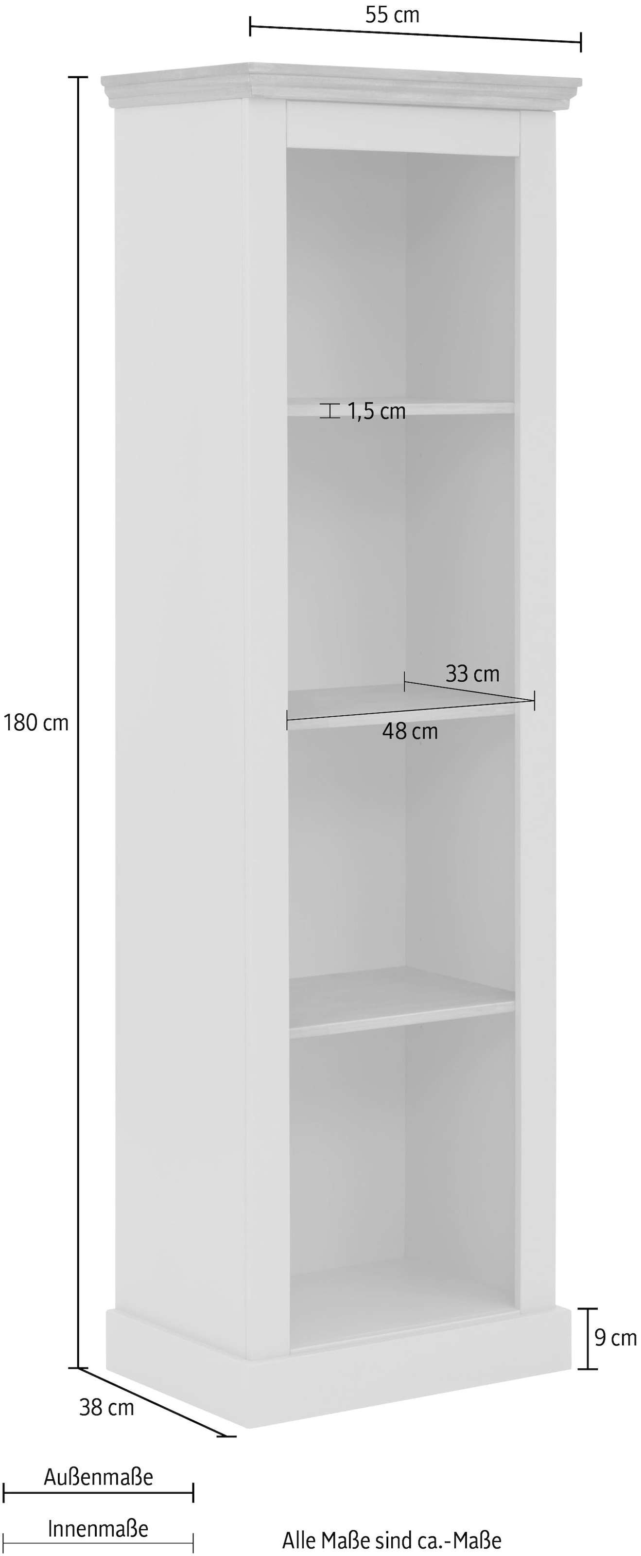 180 Höhe Sale cm Breite Böden, Stauraumregal 55 cm, affaire (1 »Selma«, und Kiefernholz, verstellbare St.), BAUR im feste Home |