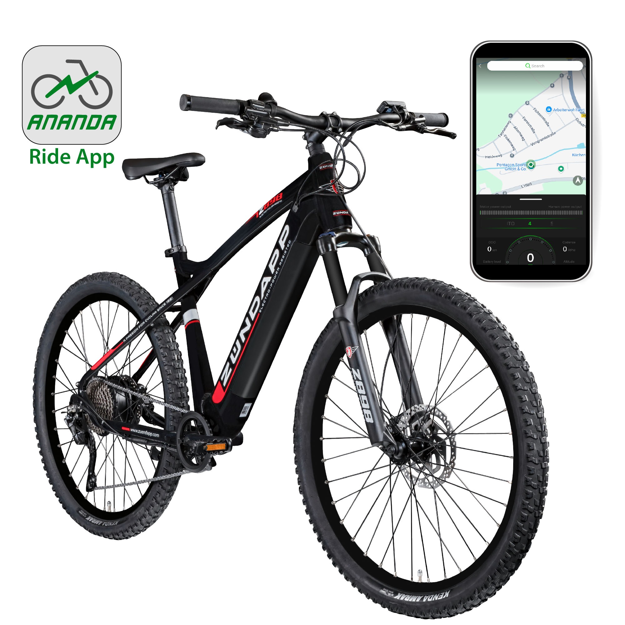 Zündapp E-Bike »Z898«, 10 Gang, Heckmotor 250 W, Pedelec, Elektrofahrrad für Damen u. Herren, MTB