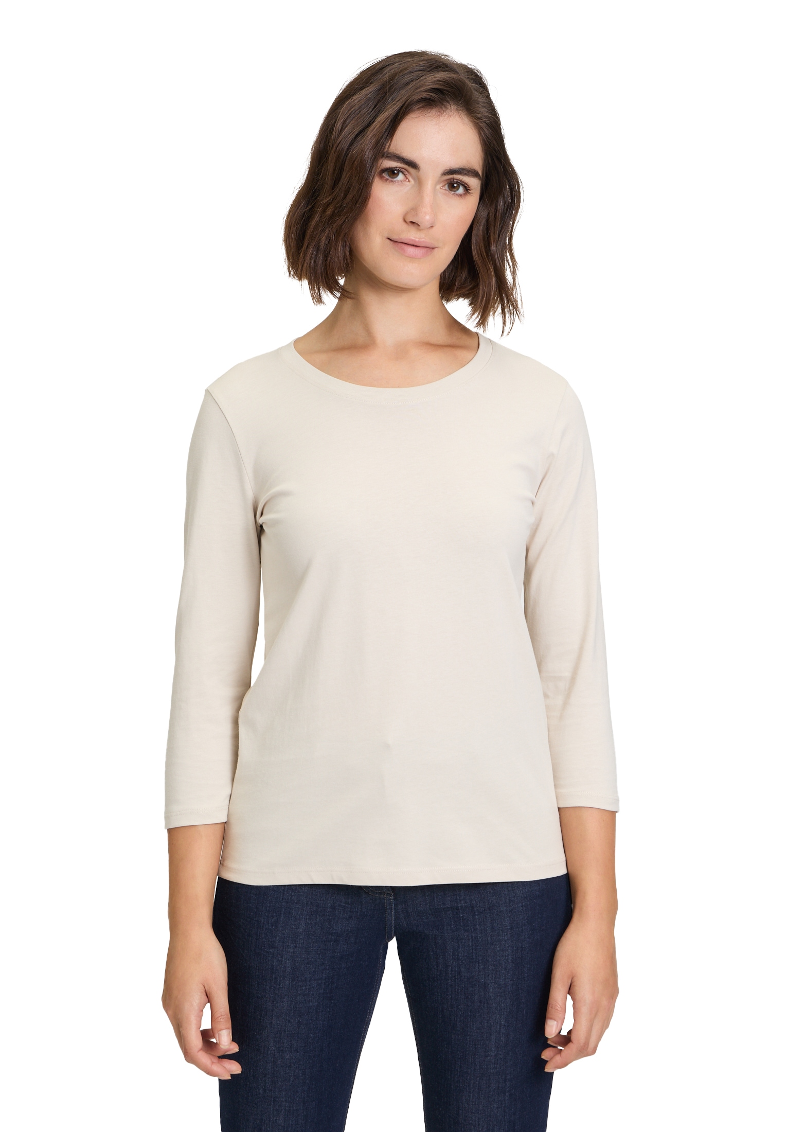 Betty Barclay 3/4-Arm-Shirt "Betty Barclay Basic Shirt mit Rundhalsausschnitt", Rippbündchen