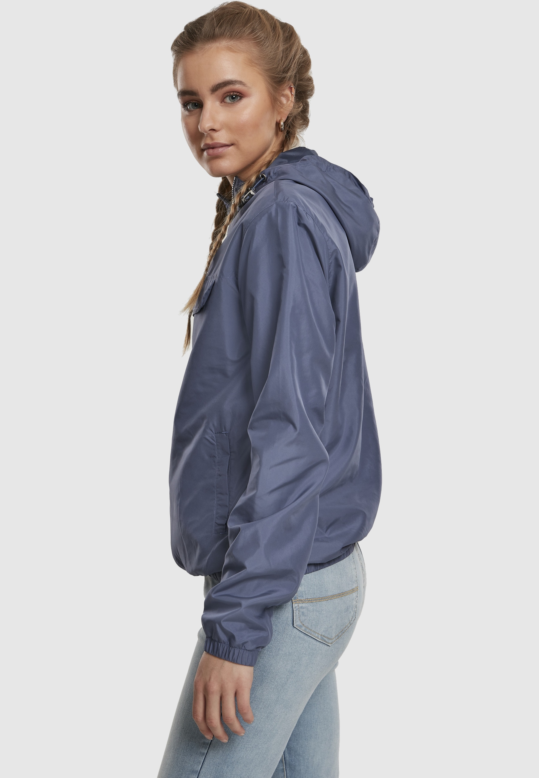 URBAN CLASSICS Allwetterjacke »Urban Classics Damen Ladies Basic Pull Over Jacket« 1 Stk. tlg. mit Kapuze