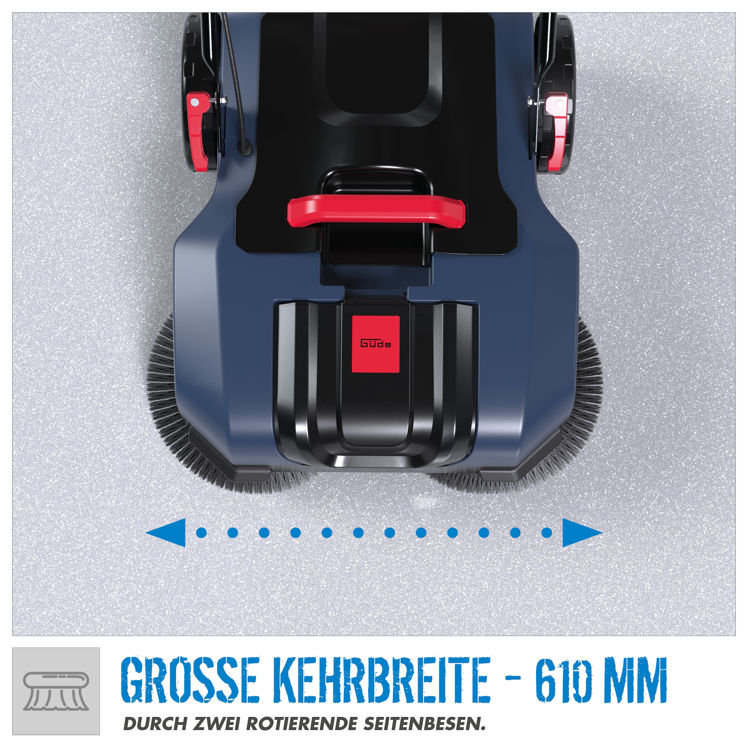 Güde Handkehrmaschine »»GKM 18-401-30««, Akkubetriebene Kehrbesen, Kehrbreite: 610mm, Inkl. Akku