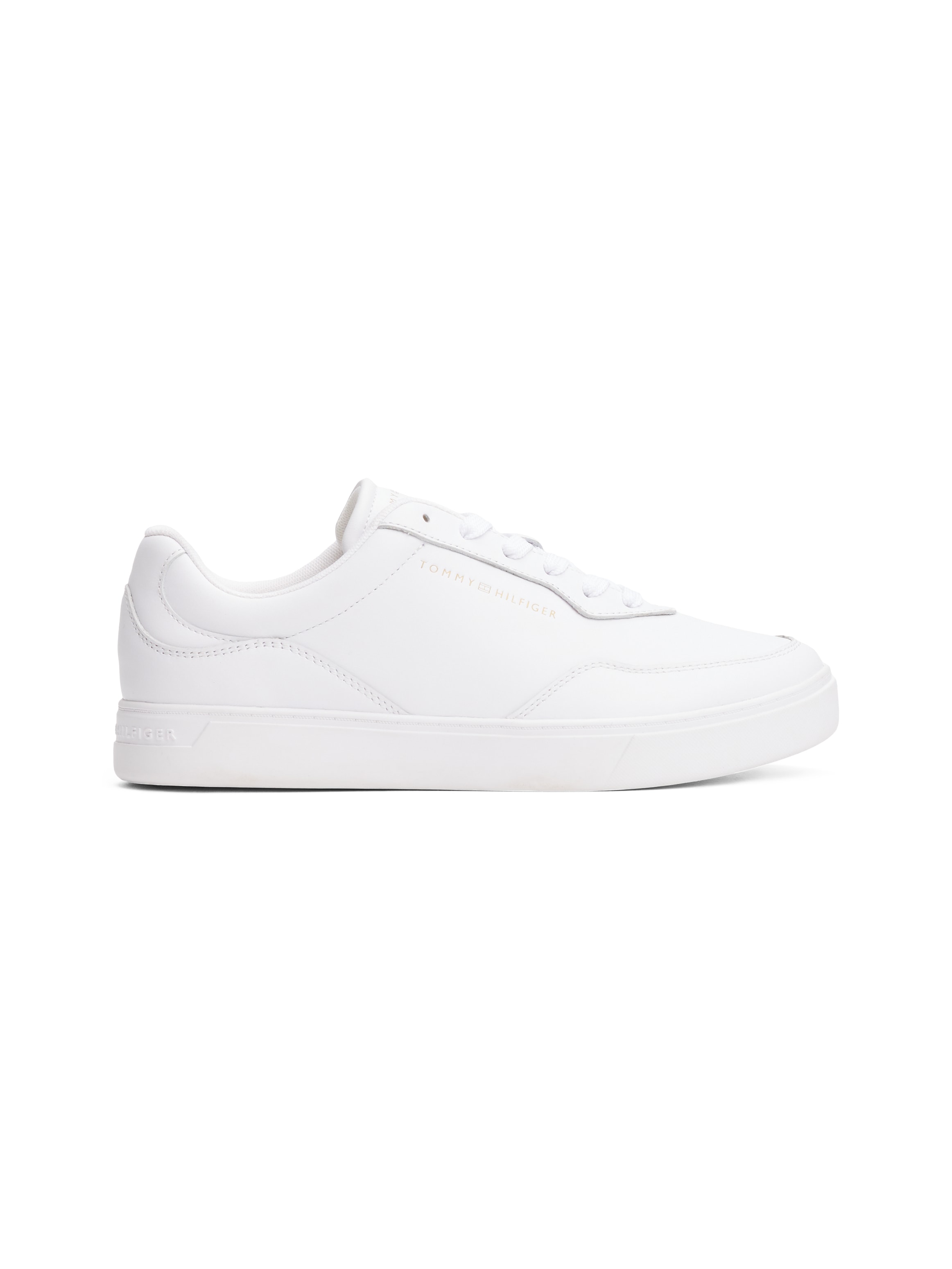 Tommy Hilfiger Plateausneaker »CASUAL CUPSOLE SNEAKER«, Freizeitschuh, Halbschuh, Schnürer mit goldfarbenem Logoschriftzug