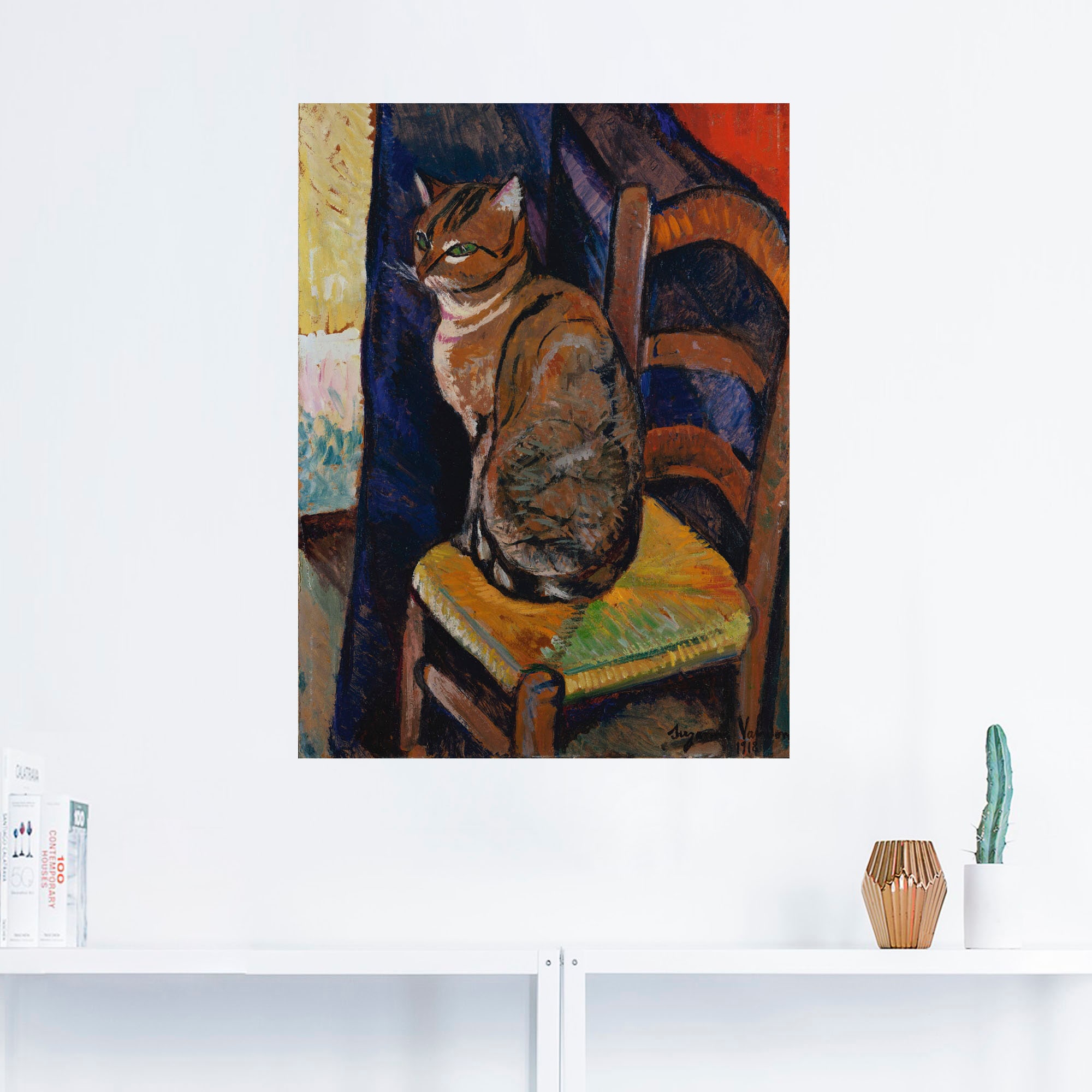 Artland Wandbild »Skizze Stuhl sitzende Katze.«, Haustiere, (1 St.), als Leinwandbild, Poster, Wandaufkleber in verschied. Größen
