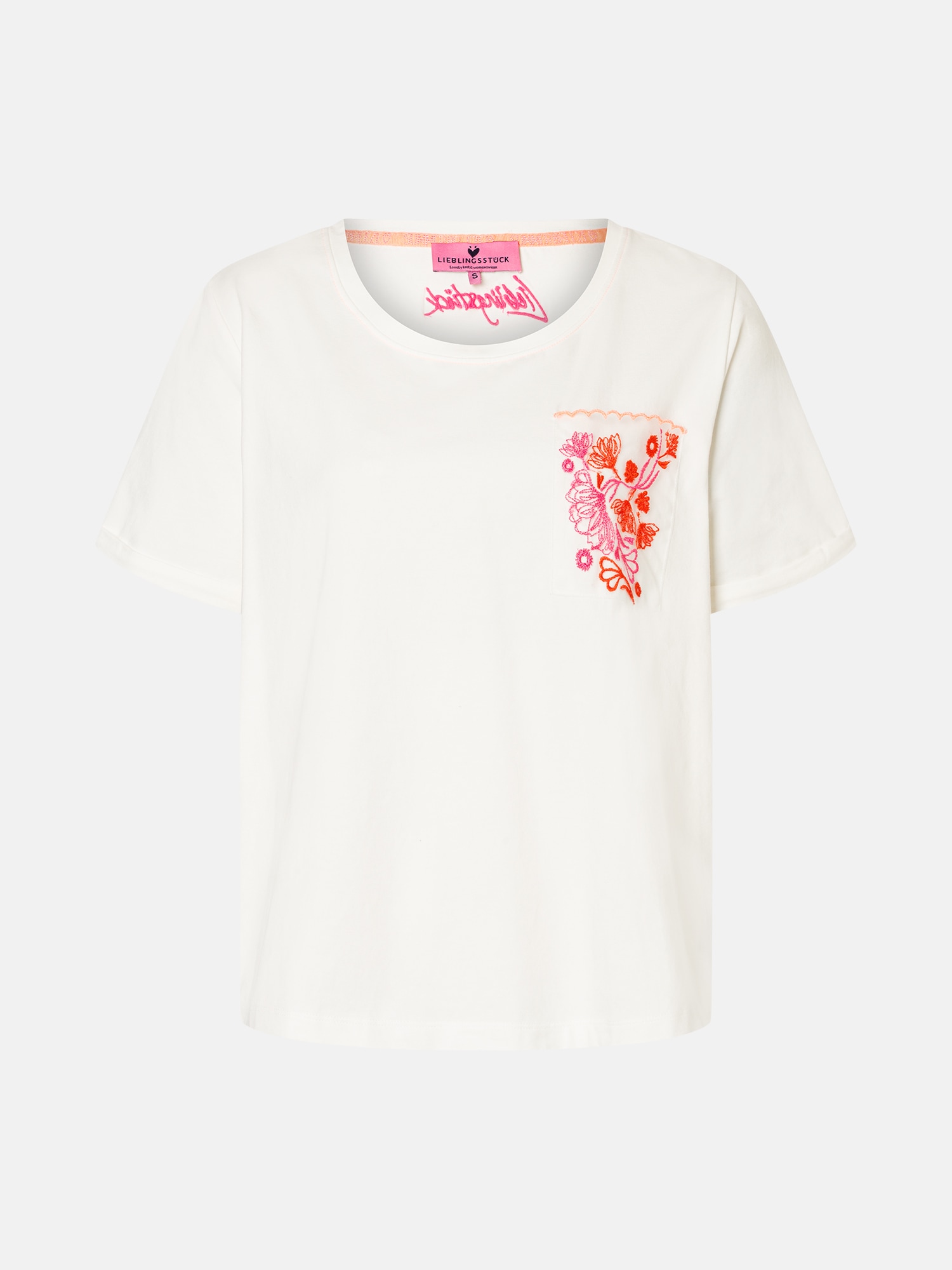 Lieblingsstück T-Shirt »TuliaL« mit verzierter Brusttasche, Rundhals, bestickt