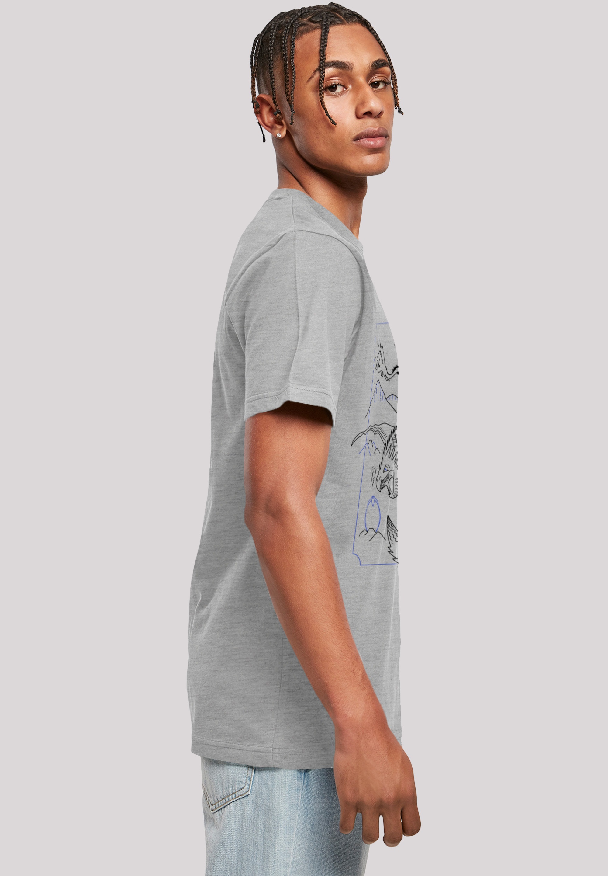 F4NT4STIC T-Shirt »Harry Potter Dragon Line Art«, Print