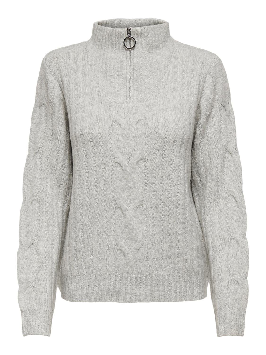 JDY Stehkragenpullover »JDYANDREA L/S ZIP CABLE PULLOVE KNT NOOS«