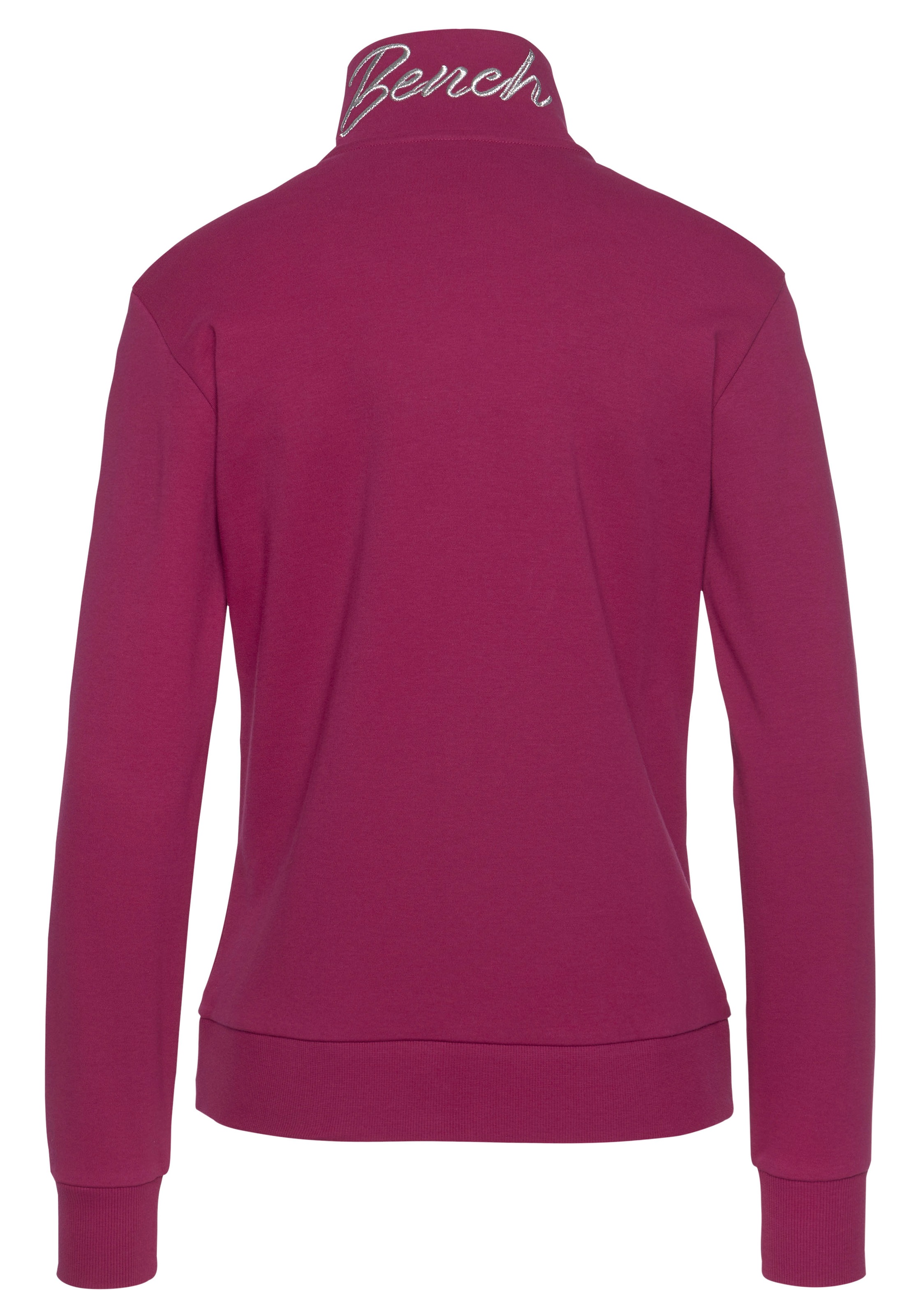 Bench. Loungewear Sweatjacke, mit Logostickerei am Stehkragen, Loungewear, Loungeanzug