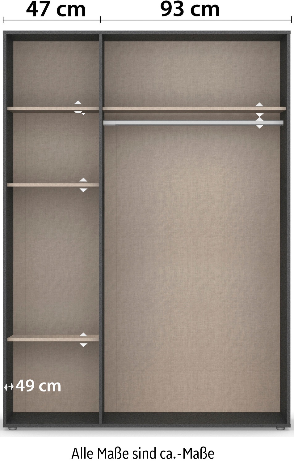 rauch Kleiderschrank »VOYAGER Garderobe Wäscheschrank TOPSELLER Schlafzimmer«, (in 3 verschiedenen Ausstattungen BASIC/CLASSIC/PREMIUM), Schrank mit modernen Griffen in viel Stauraum MADE IN GERMANY