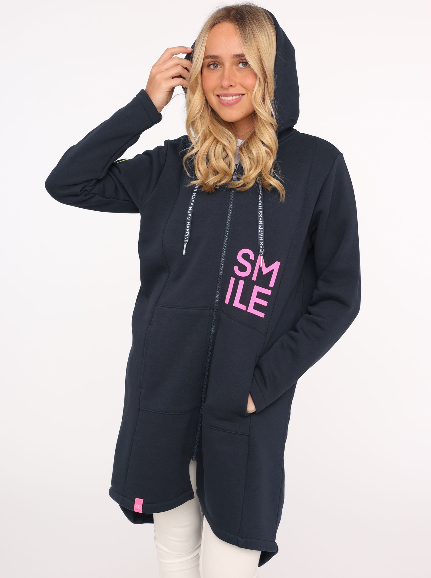 Zwillingsherz Jerseymantel "Hoodiemantel "Alissa"", mit Kapuze und SMILE Pr günstig online kaufen