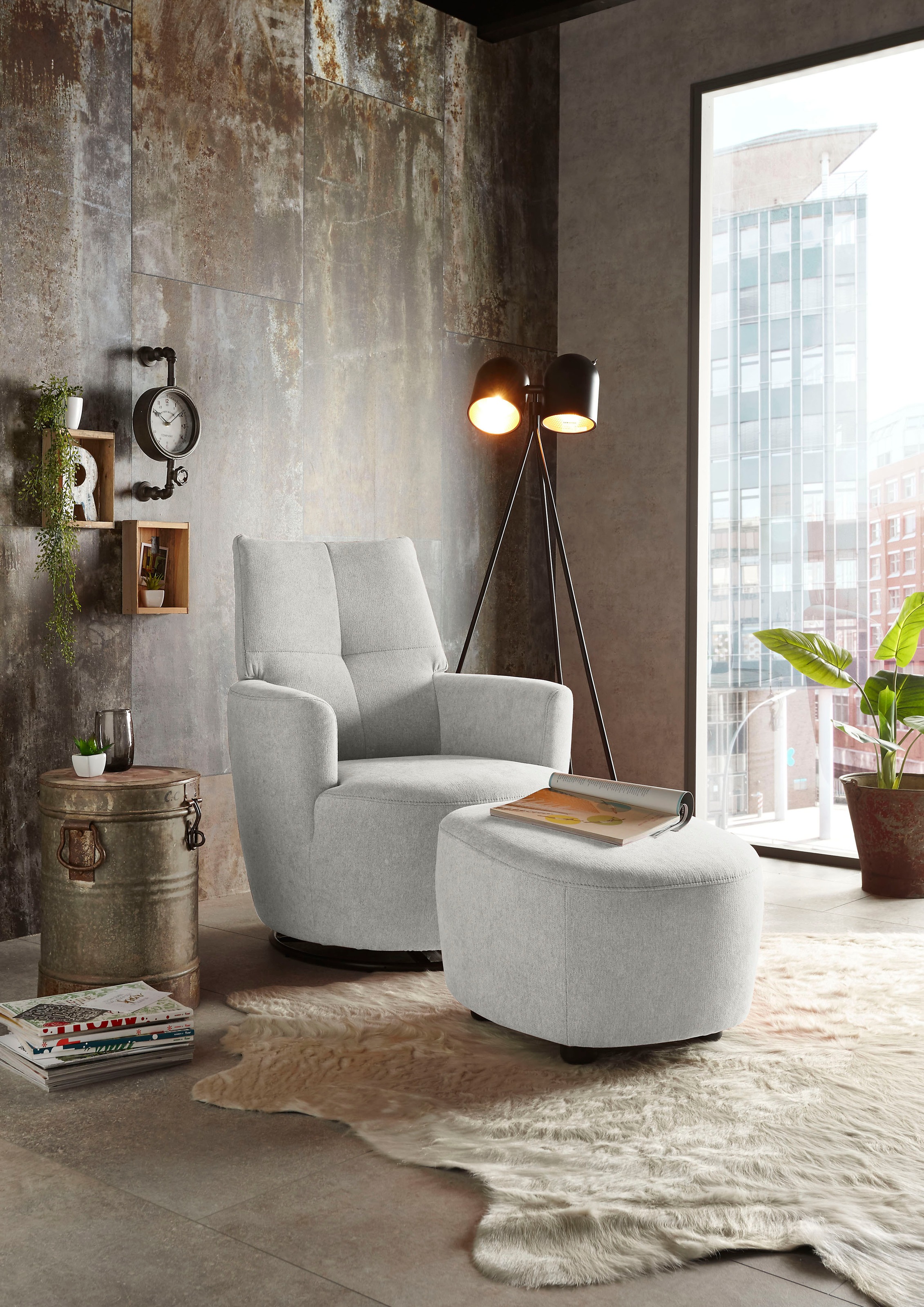 set one by Musterring "SO 1450" Set, mit Dreh- und Wippfunktion, inklusive Hocker