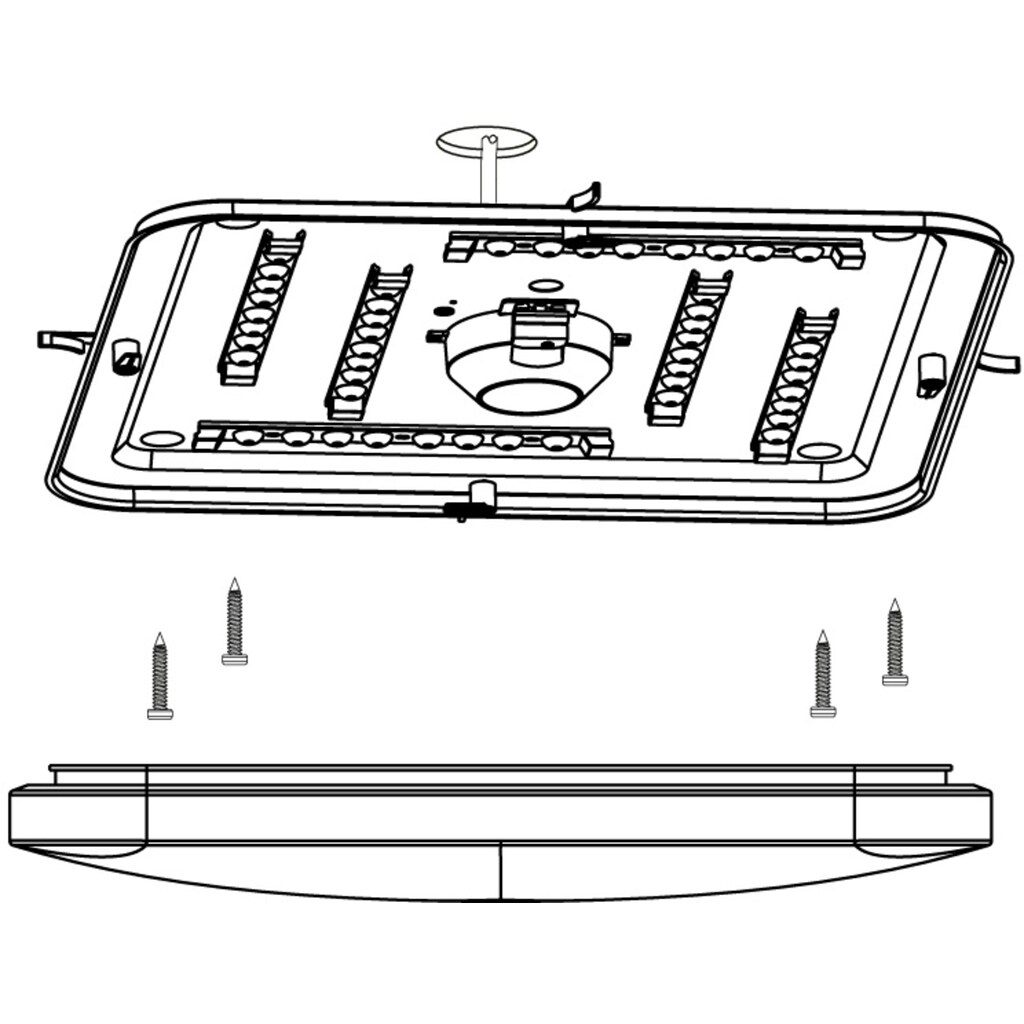 EGLO Deckenleuchte »FRANIA«, LED-Board, warmweiß, weiß / L43 x H7 x B43 cm / inkl. 1 x LED-Platine (je 33,5W, 3900lm, 3000K) - Deckenlampe - Schlafzimmerlampe - Büroleuchte - Lampe - Schlafzimmer - Flurlampe - Küchenlampe