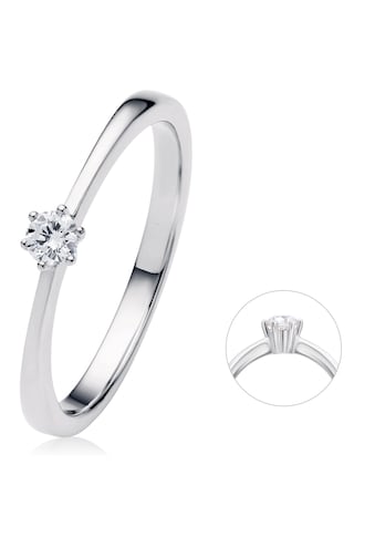 Diamantring »0.1 ct Diamant Brillant Ring aus 950 Platin«, Damen Platin Schmuck