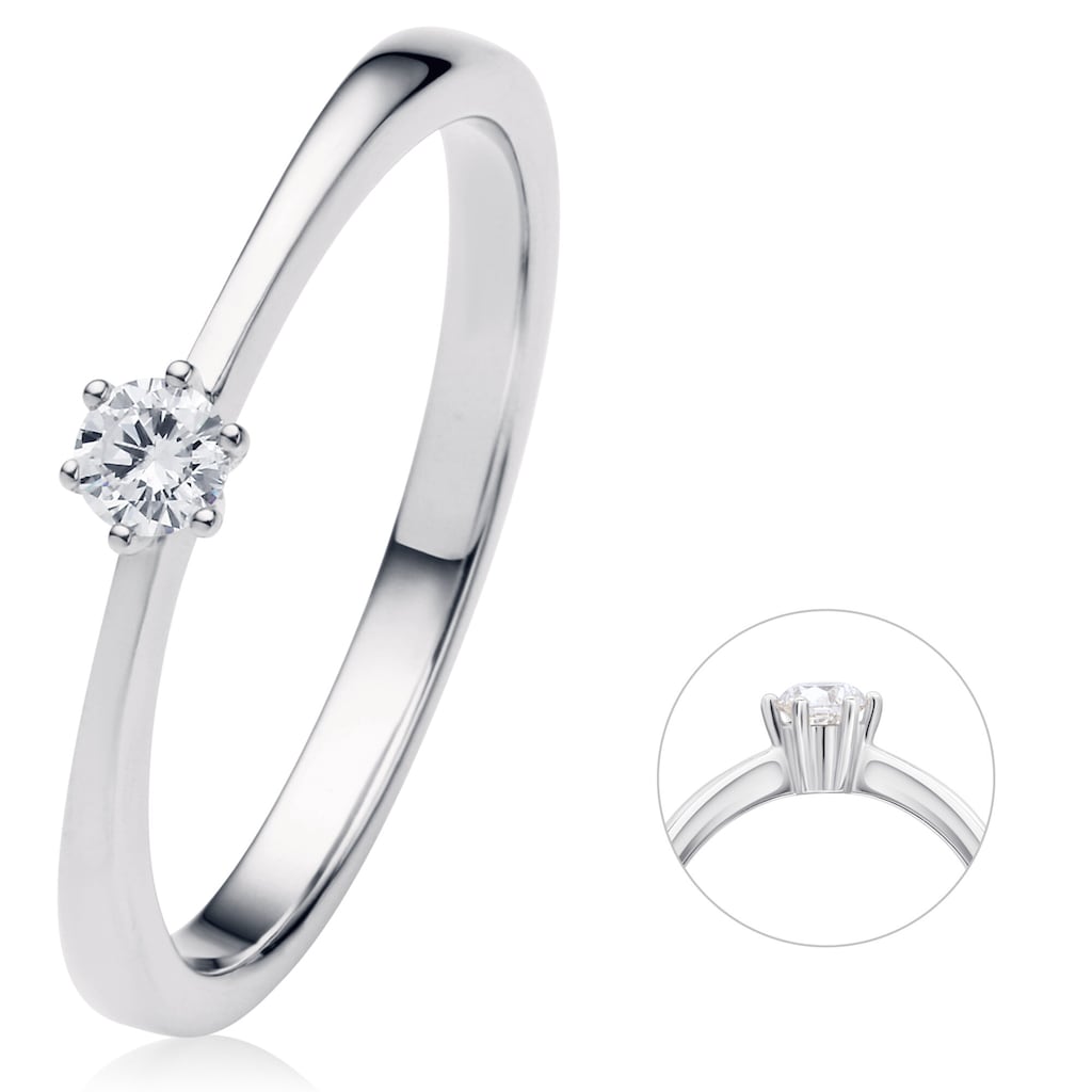 ONE ELEMENT Diamantring »0 10 ct Diamant Brillant Ring aus 585 Weißgold« Damen Gold Schmuck