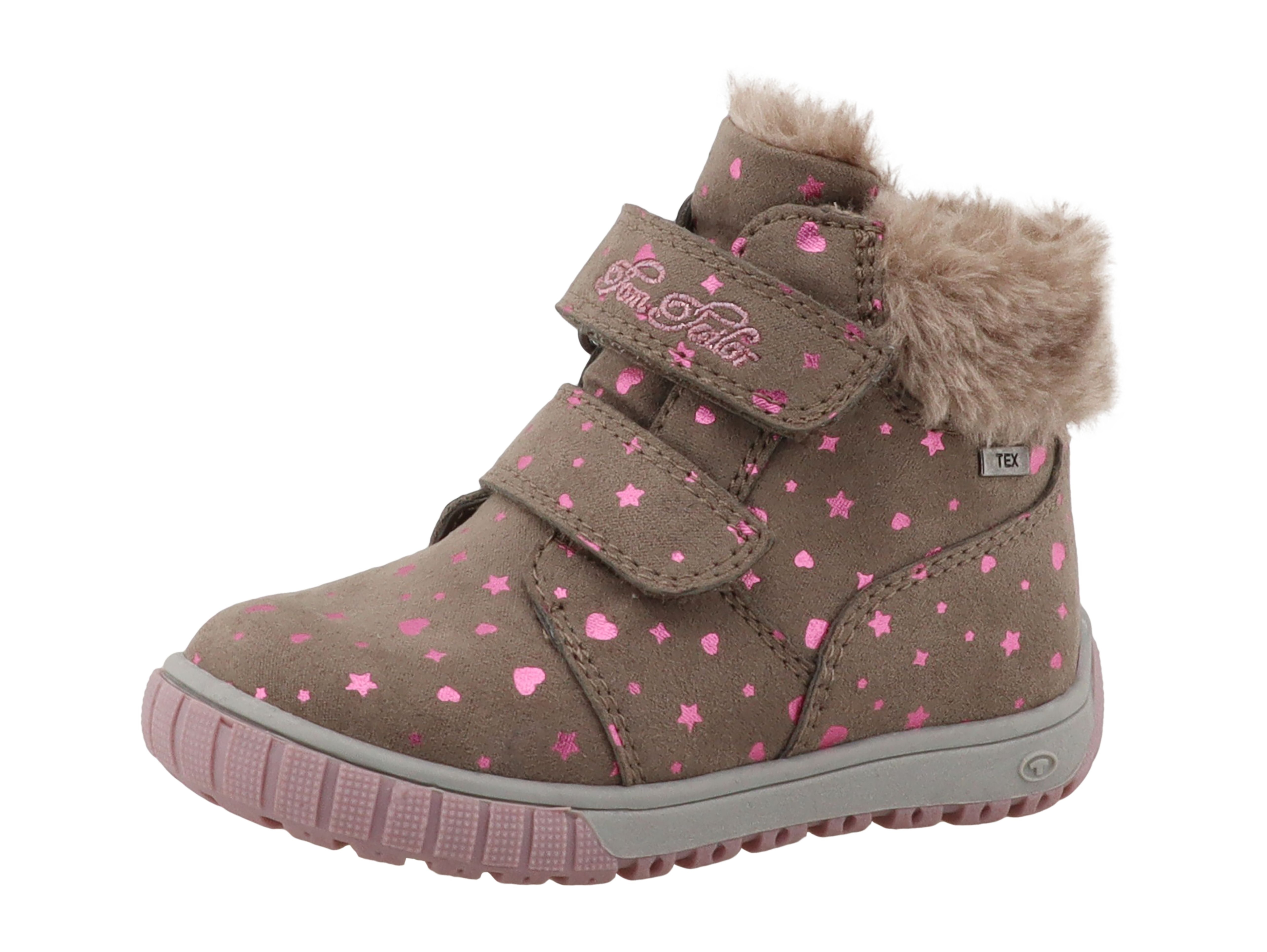 TOM TAILOR Winterboots Klettboots, Snowboots mit glänzenden Herzchen und Sternchen