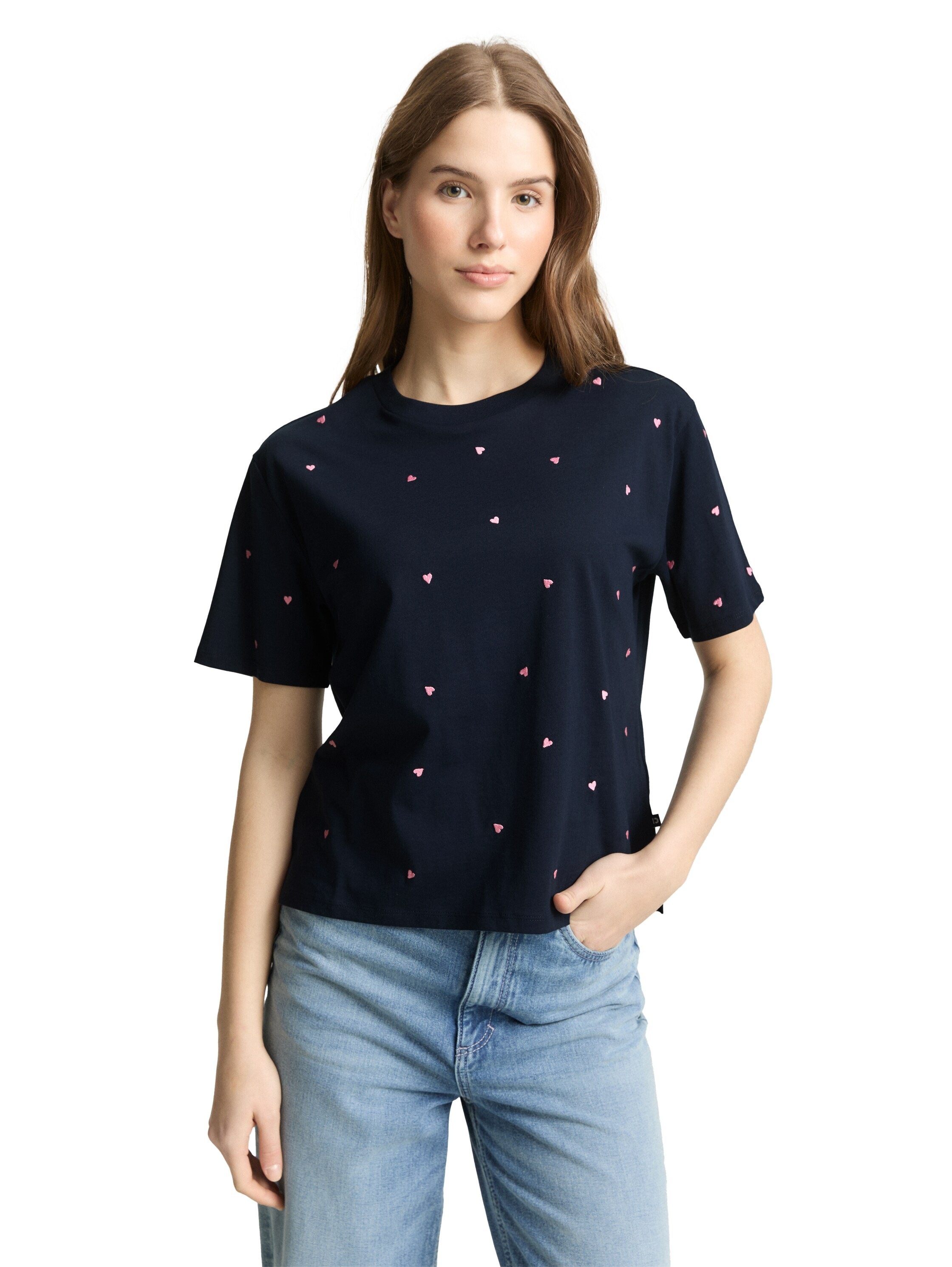 TOM TAILOR Denim T-Shirt mit All-Over Print günstig online kaufen