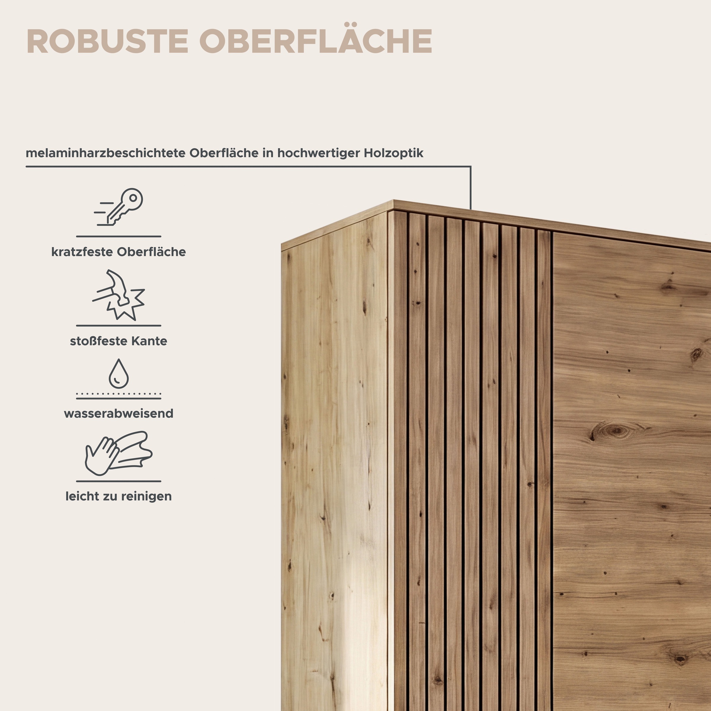 OTTO home Garderobenschrank »FJELL, Breite 65cm, 2 Türen, 4 Einlegeböden, 6 Fächer, 1 Kleiderstange« Kleiderschrank, Schrank, Dielenschrank, Flurschrank, Mehrzweckschrank