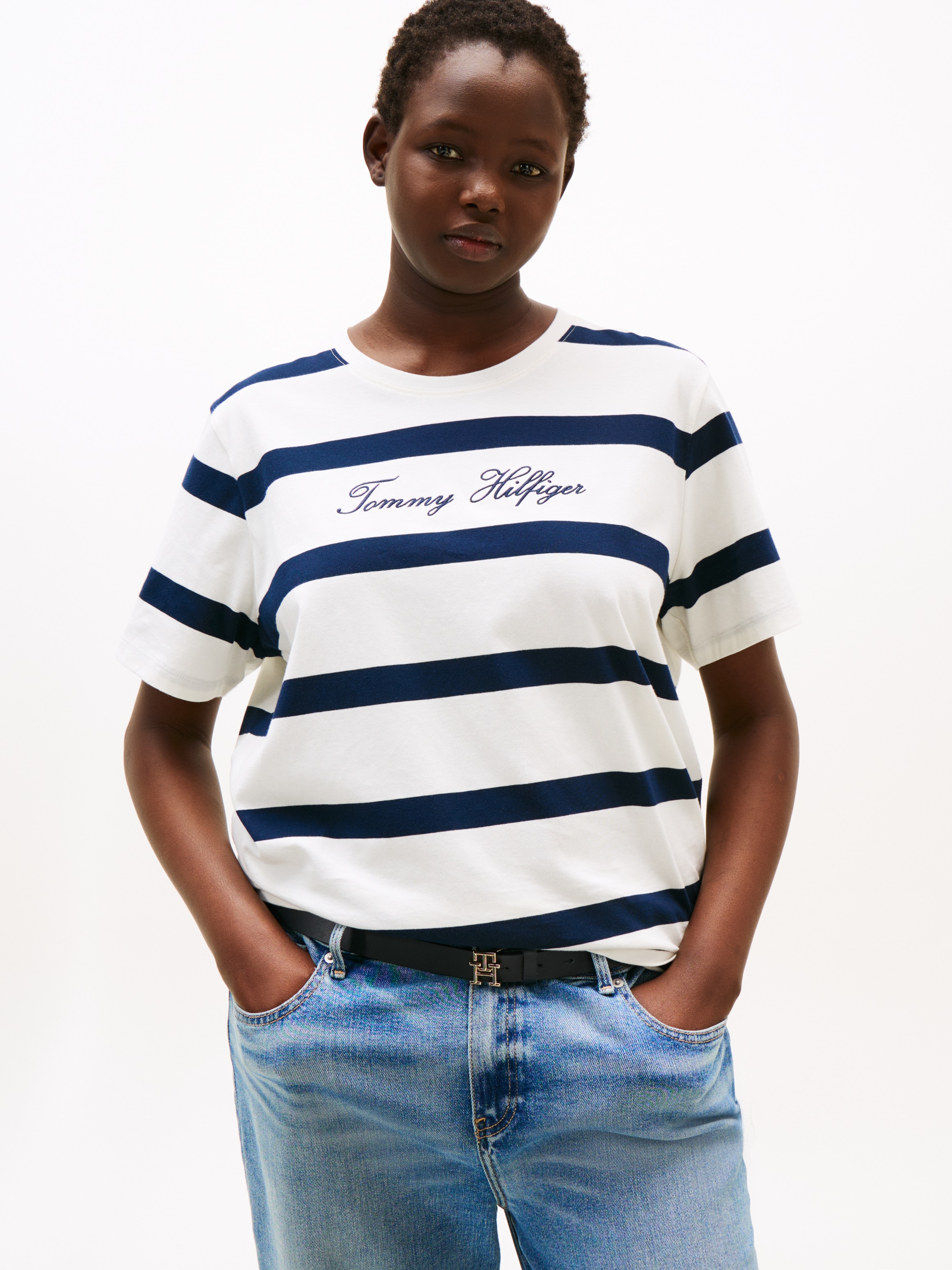 Tommy Hilfiger Curve T-Shirt "CRV SCRIPT REG C-NK SS T-SHIRT" günstig online kaufen