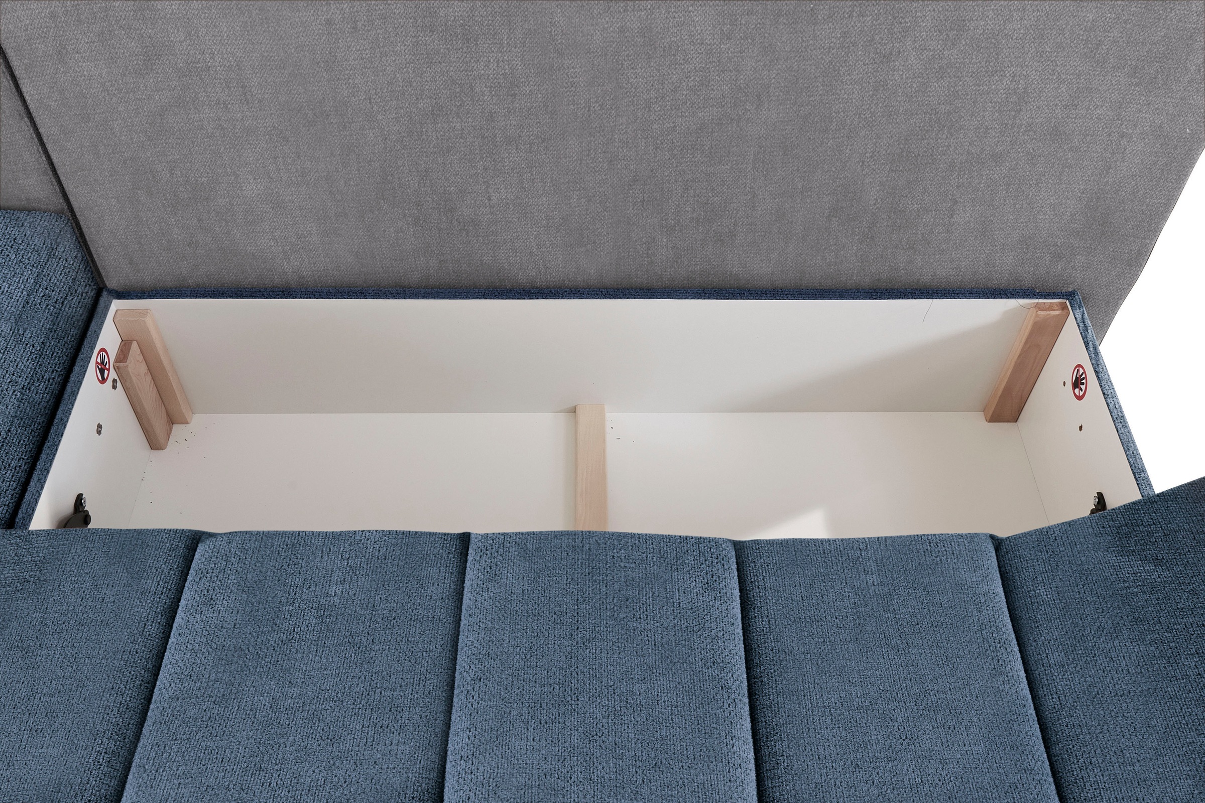 INOSIGN Ecksofa »Imola, elegant und modern, aktuelle Steppung im Sitz, bequem, L-Form«, frei im Raum stellbar, wahlweise mit Bettfunktion und Bettkasten