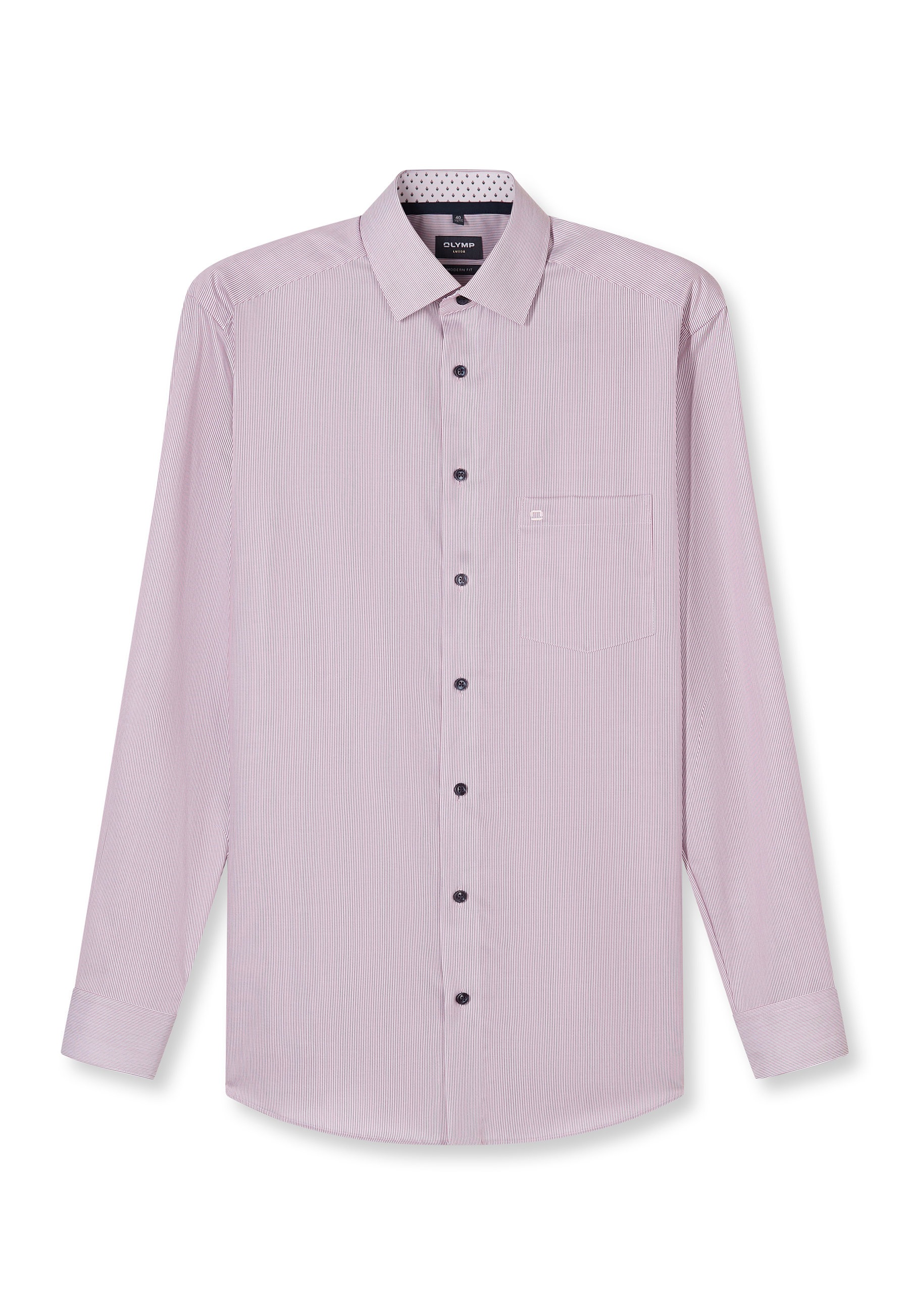 OLYMP Herren Businesshemd "OLYMP Luxor, modern fit, New Kent"mauve, Gr. 42, 100% Baumwolle, Hemden