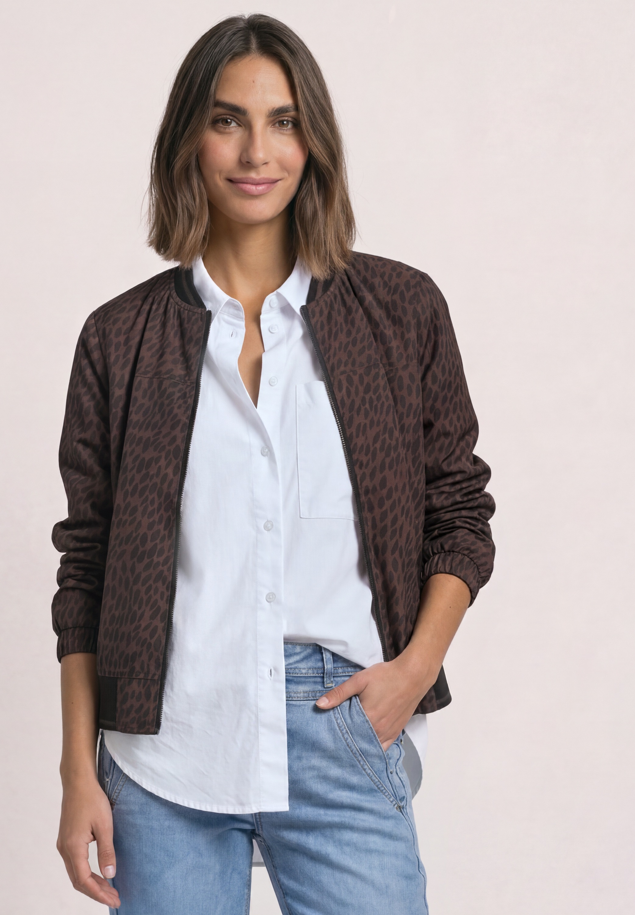 STREET ONE Blouson ohne Kapuze mit allover Leoprint