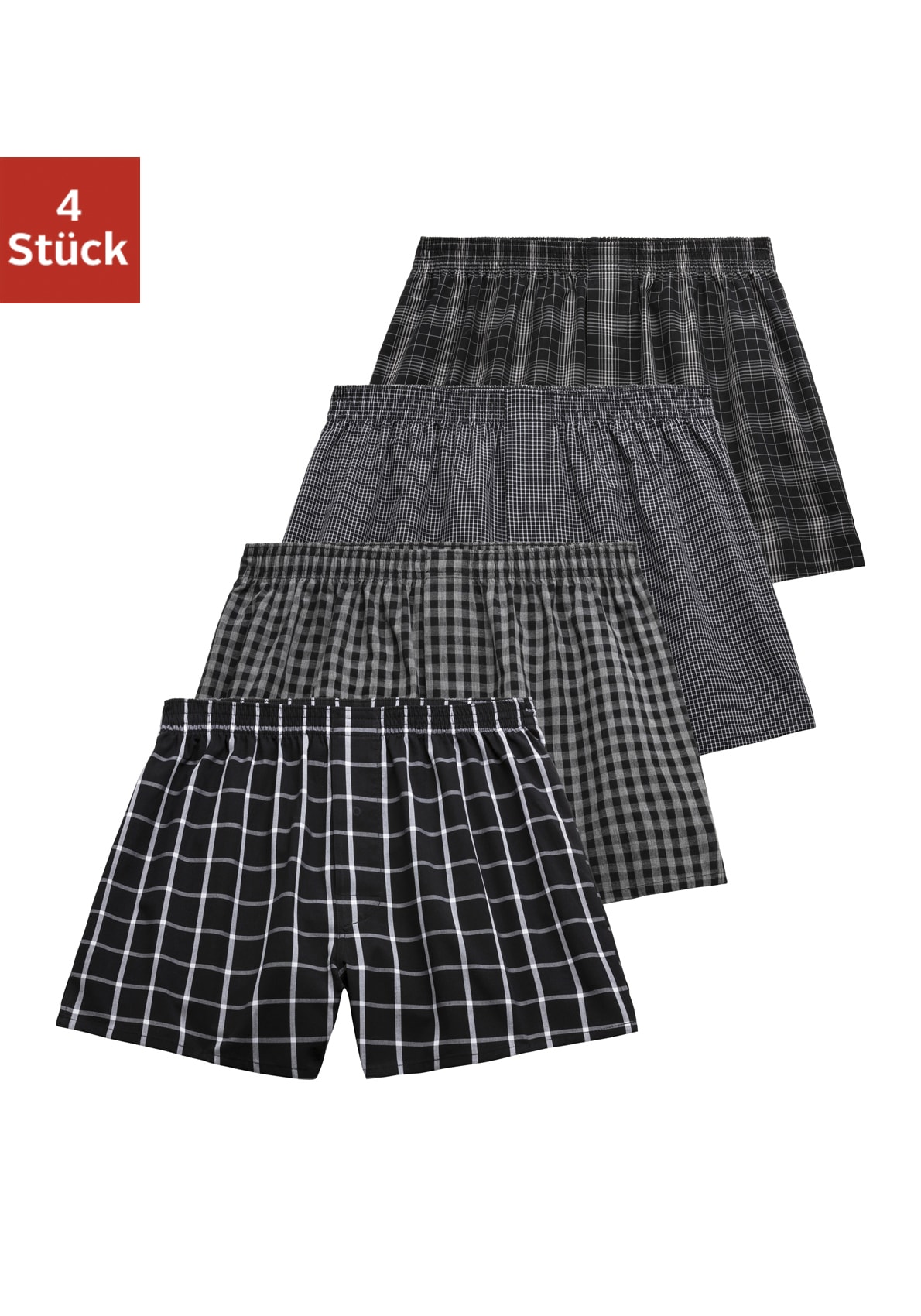 AUTHENTIC LE JOGGER Webboxer Packung, 4 Stk. vier unterschiedliche Dessins günstig online kaufen