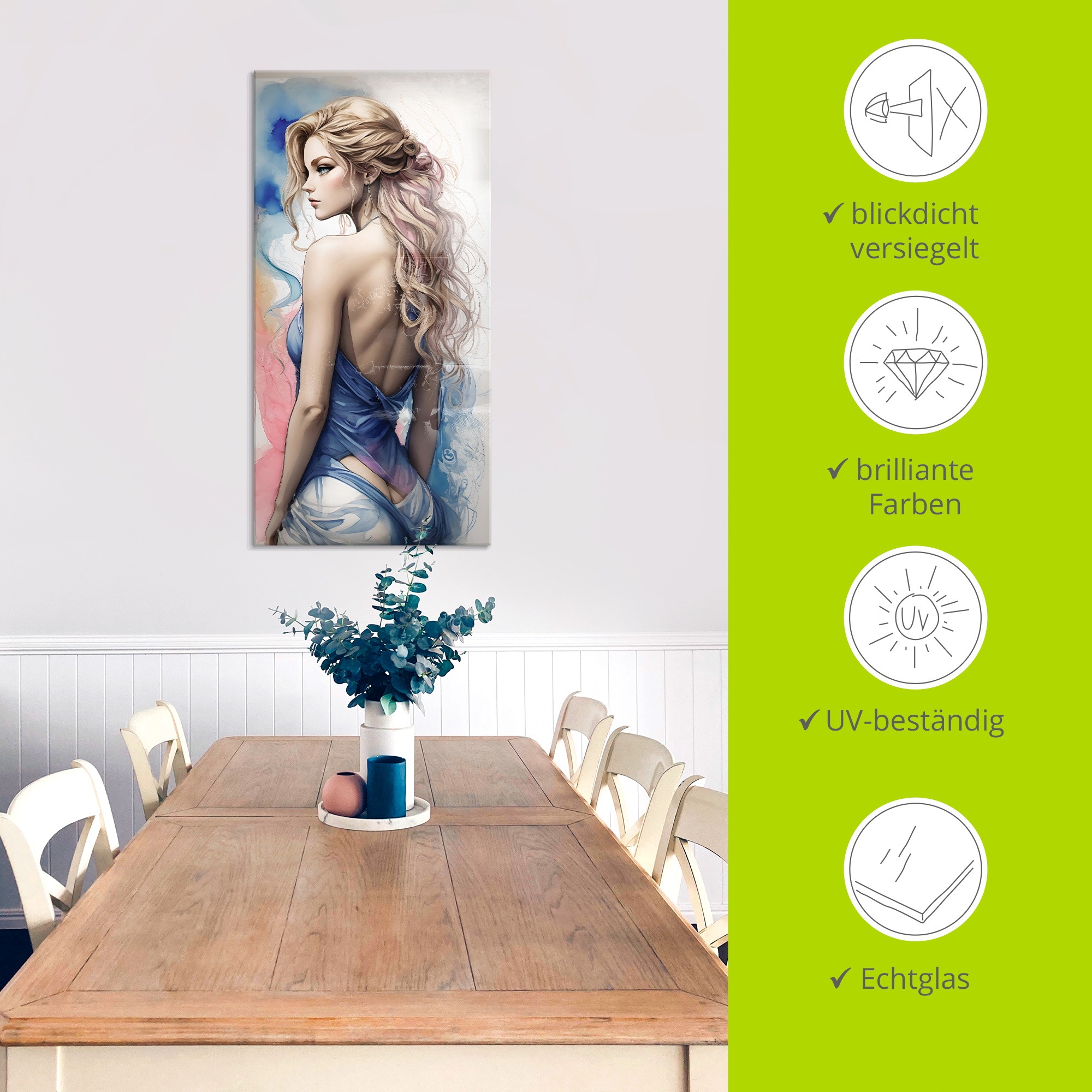 Artland Glasbild »Die Schönheit einer Frau V« Erotische Bilder 1 Stk. tlg. in verschiedenen Größen