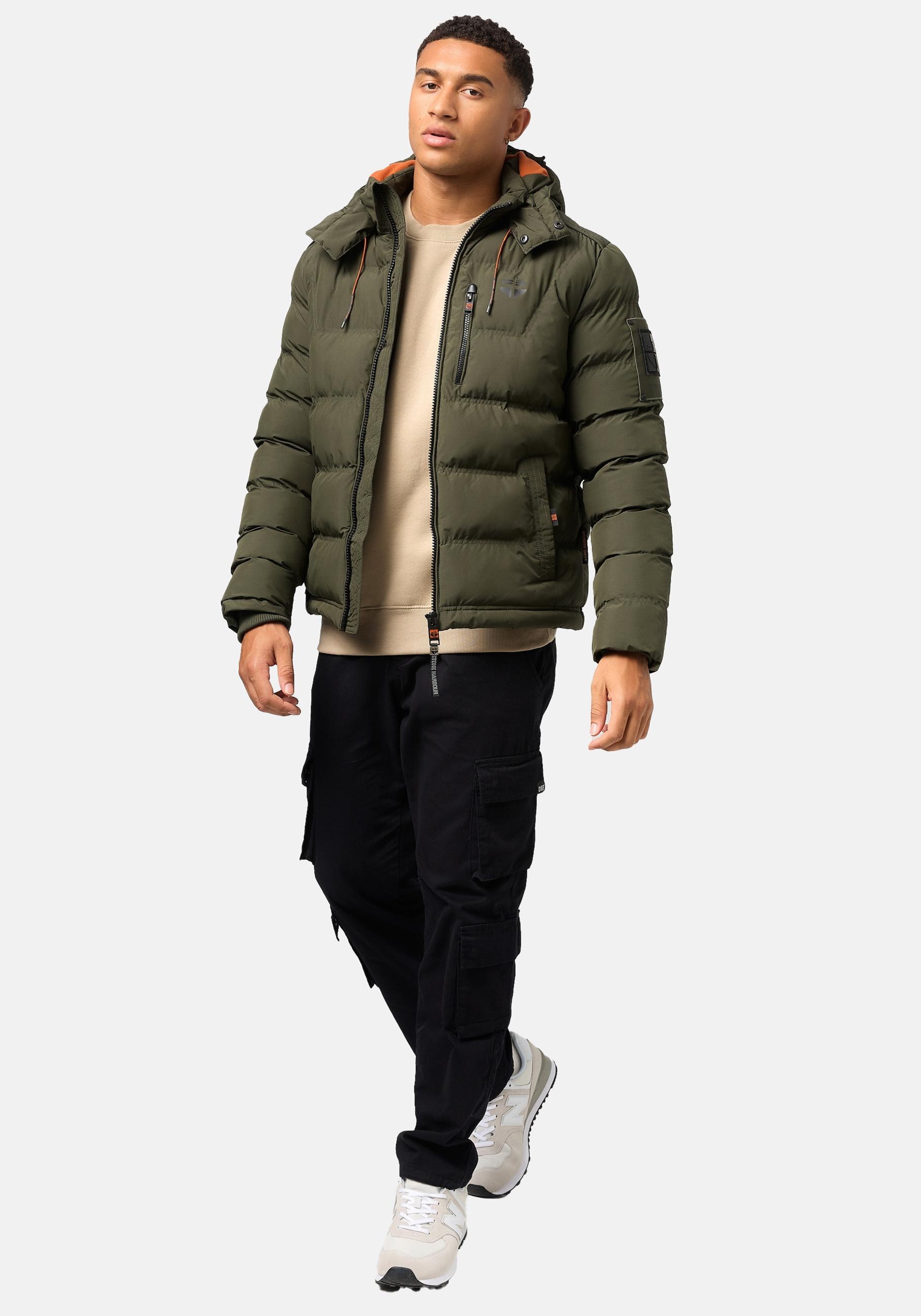 Stone Harbour Winterjacke »Arvidoo«, mit Kapuze, Modische Herren Winter Steppjacke