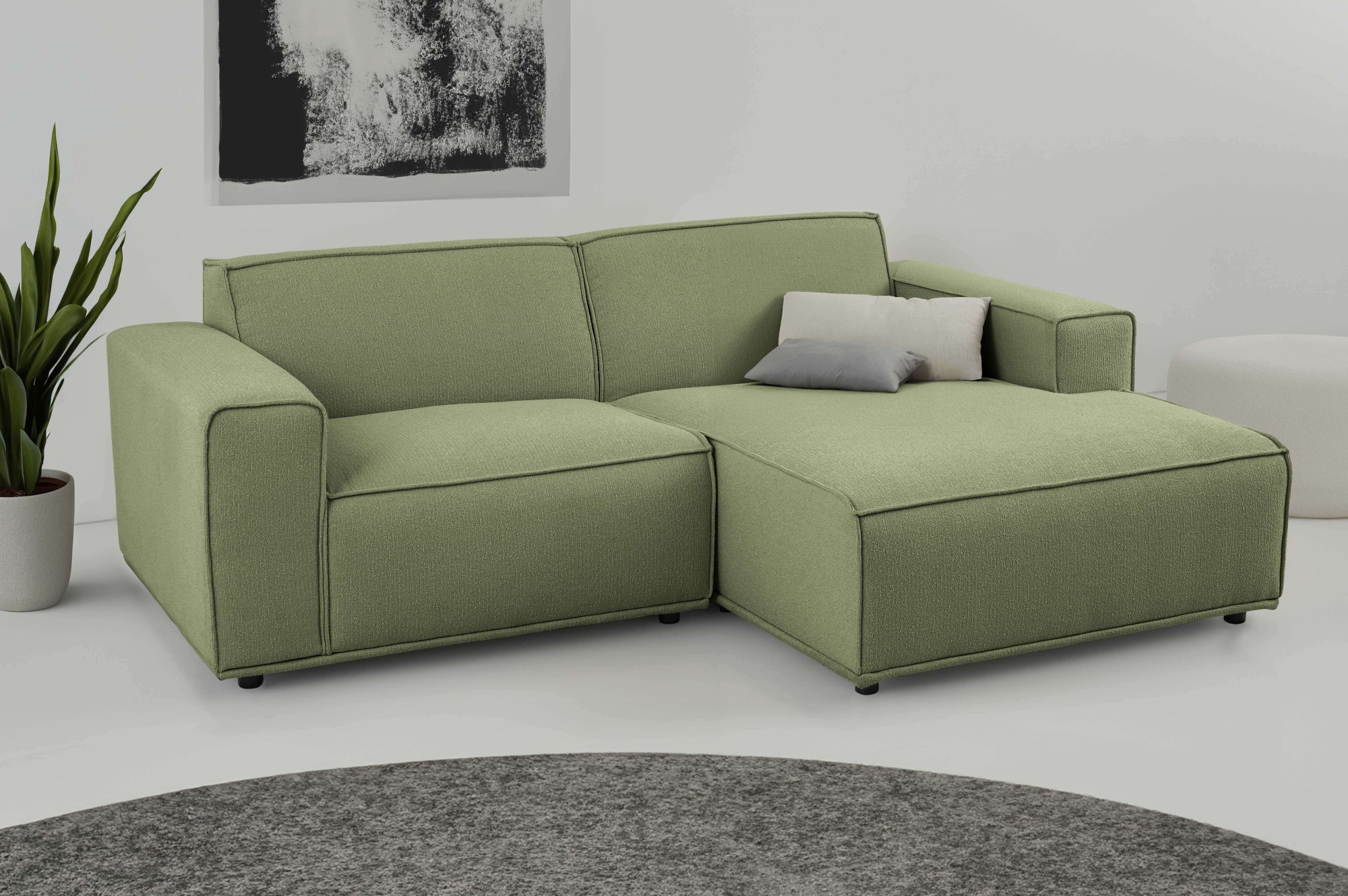 Home affaire Ecksofa "Avelin, 228 cm, L-Form, Chenille, Struktur-Boucle", m günstig online kaufen