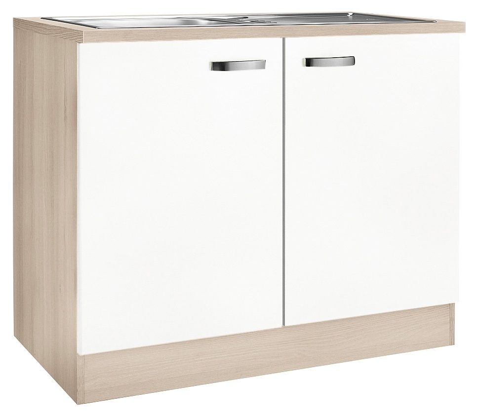 OPTIFIT Spülenschrank »Faro«, cm BAUR 100 mit Metallgriffen, | kaufen Breite