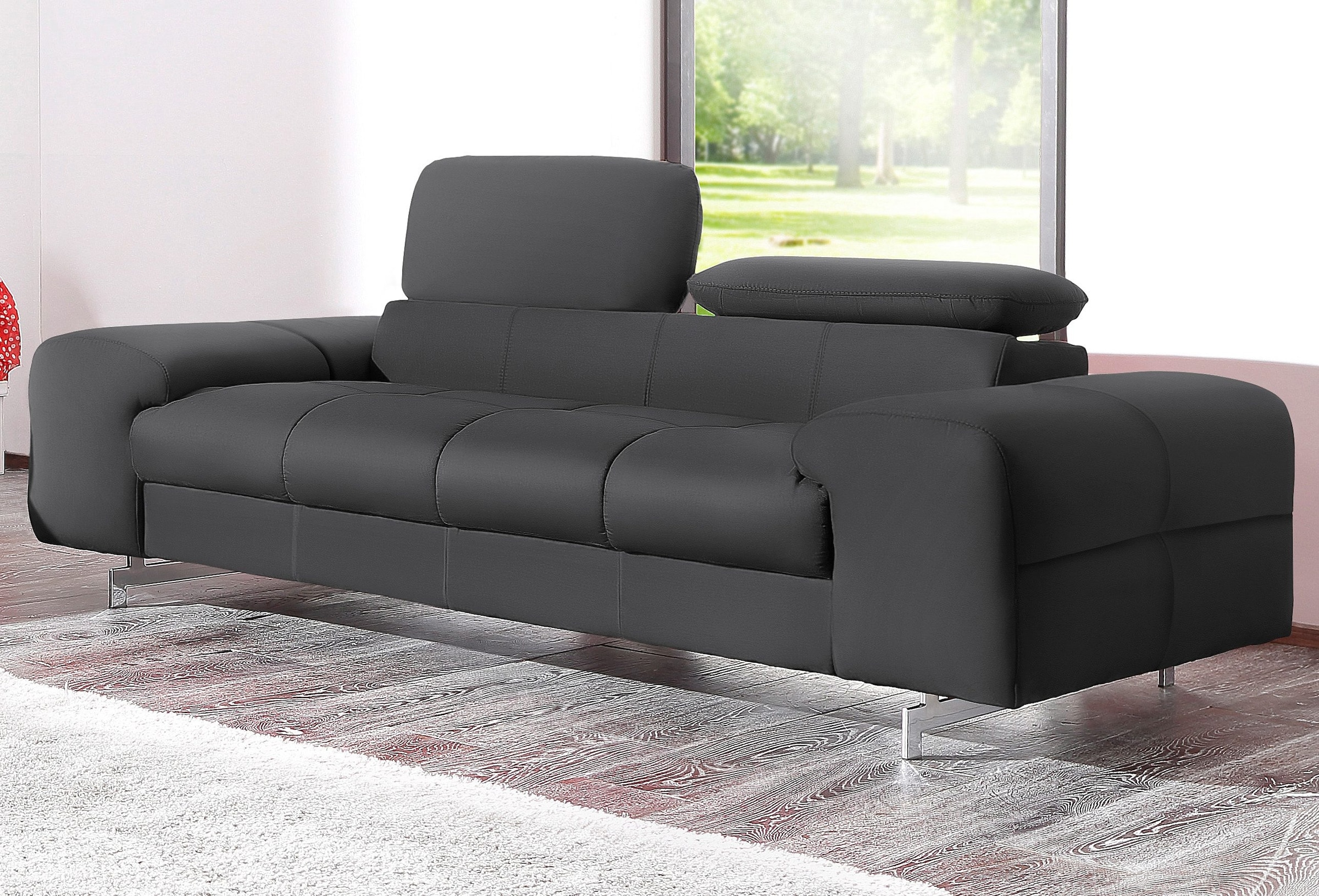 COTTA 2-Sitzer "Chef", Big-Sofa mit Kopfteilverstellung, edle Metallkufen günstig online kaufen