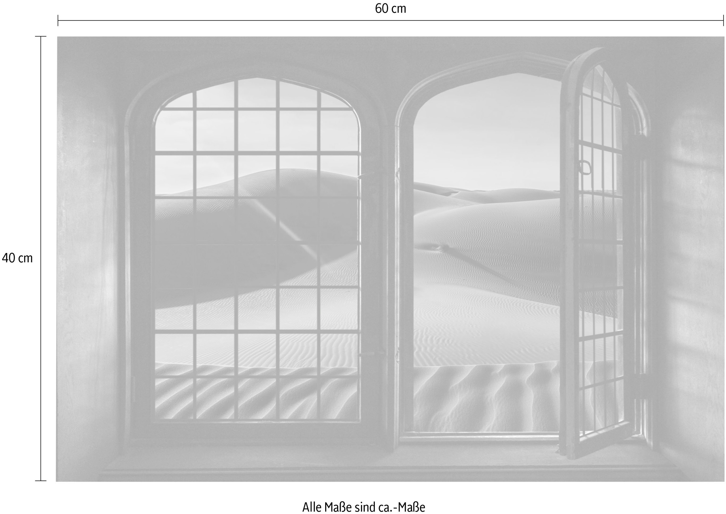 Thumbnail - queence Wandsticker "Wüste" Wandsticker, Wandbild, selbstklebend, 3D, Fenster