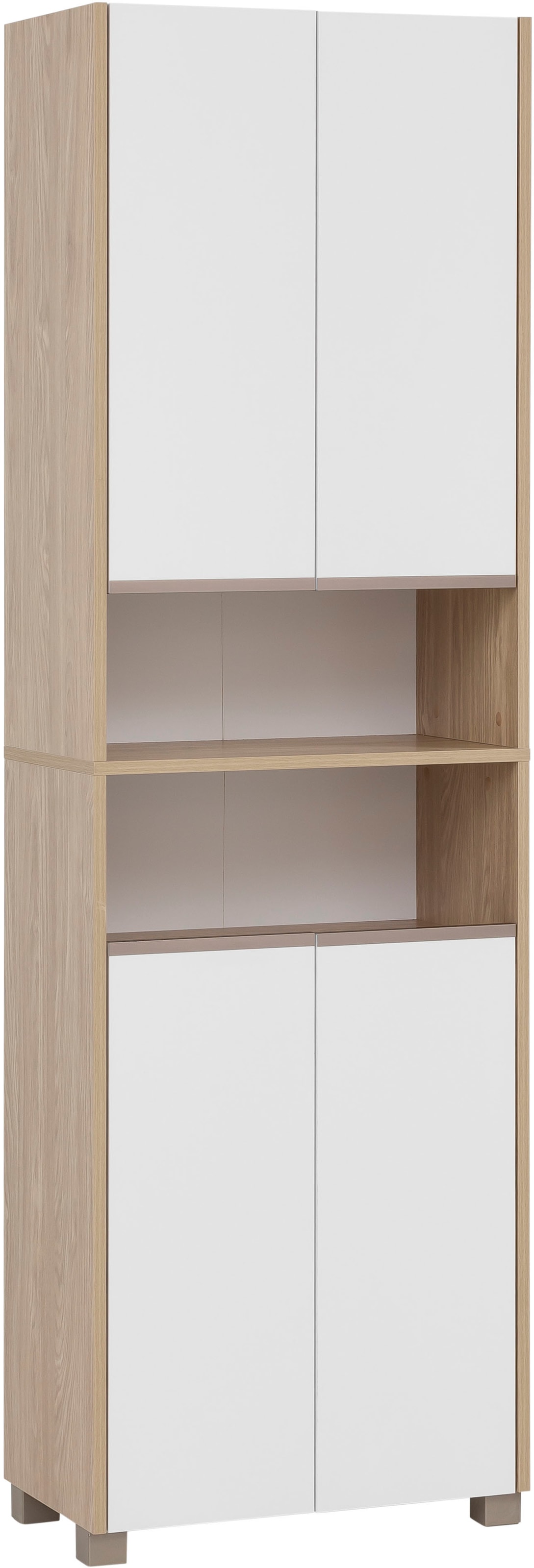 welltime Hochschrank "Juba Breite 57,0 cm", Eiche Hell Dekor mit fühlbarer günstig online kaufen