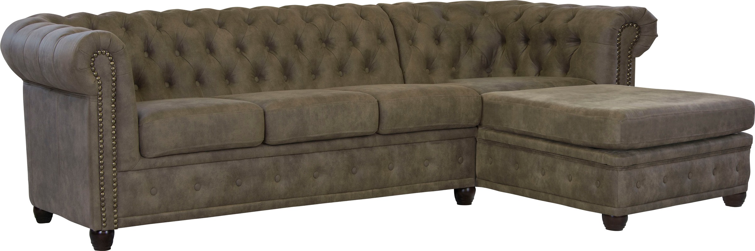 Home affaire Chesterfield-Sofa »Rysum L-Form«, Chesterfield-Optik mit Ottomanen-Abschluß
