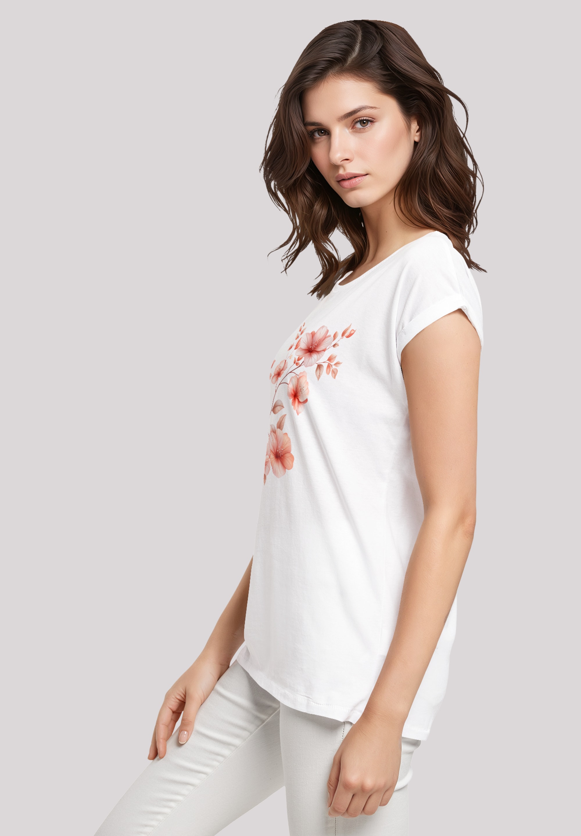 F4NT4STIC T-Shirt »Rosa Blumenzweig 3D«, Premium Qualität