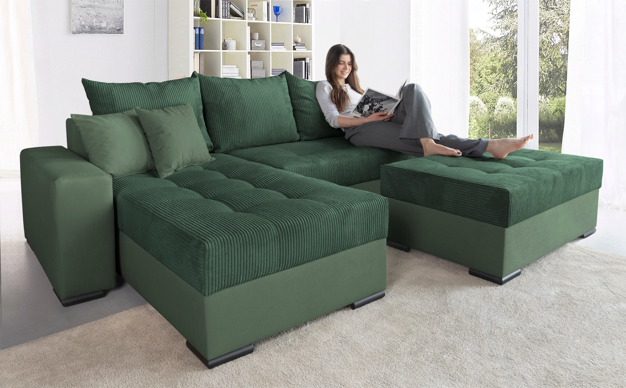 Ecksofa »Josy L-Form«, mit Bettfunktion und Bettkasten, Federkern